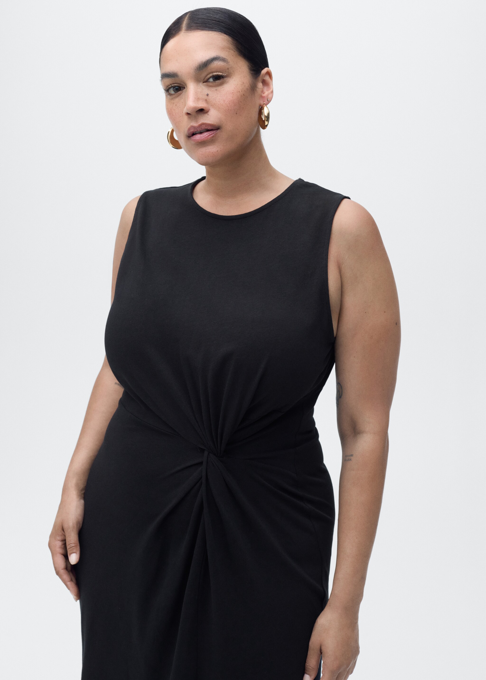 Vestido midi algodón fruncido - Detalle del artículo 5