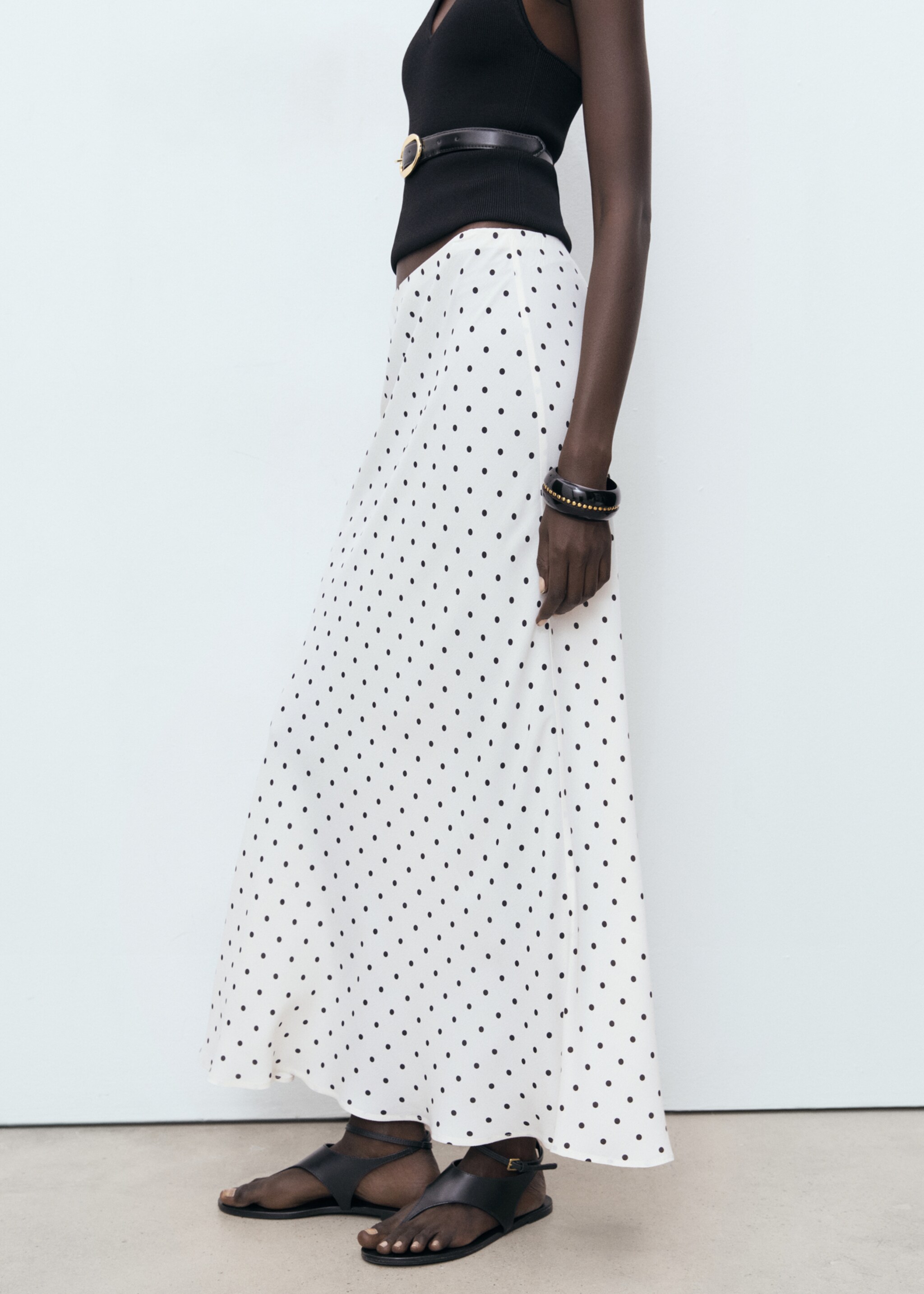 Long polka dot skirt - Medium plane