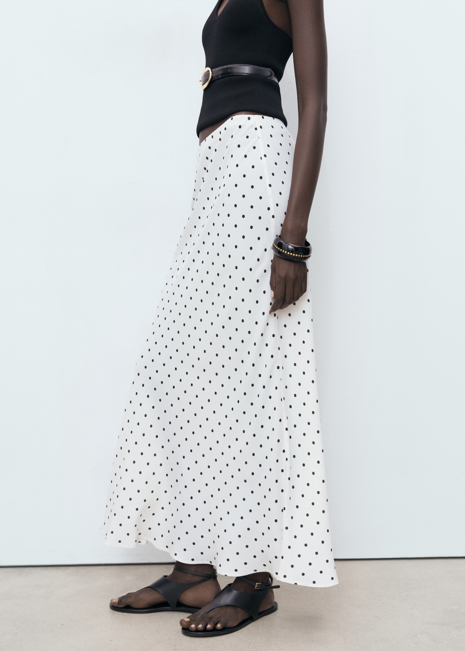 Long polka dot skirt - Medium plane