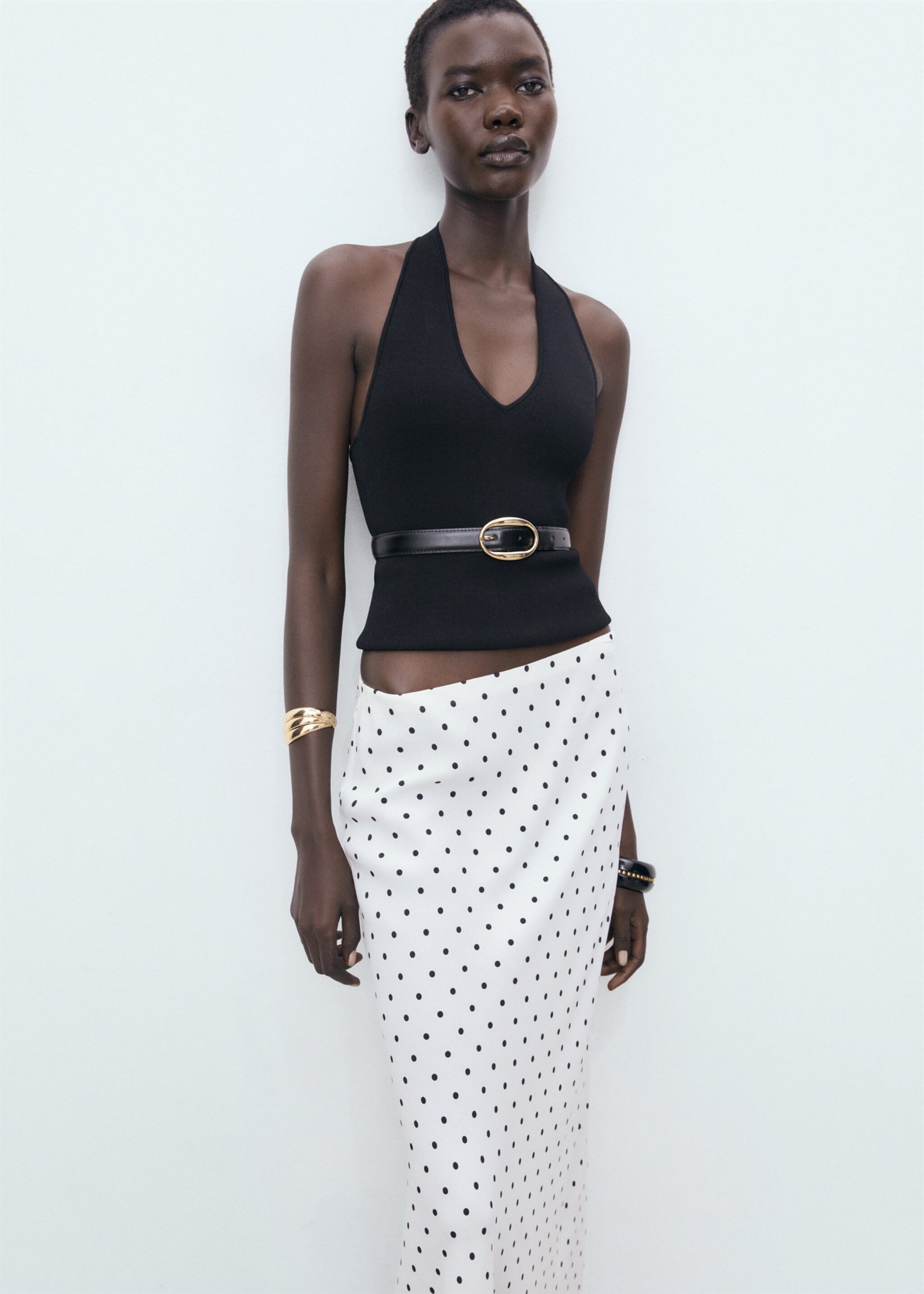 Long polka dot skirt - Details of the article 2