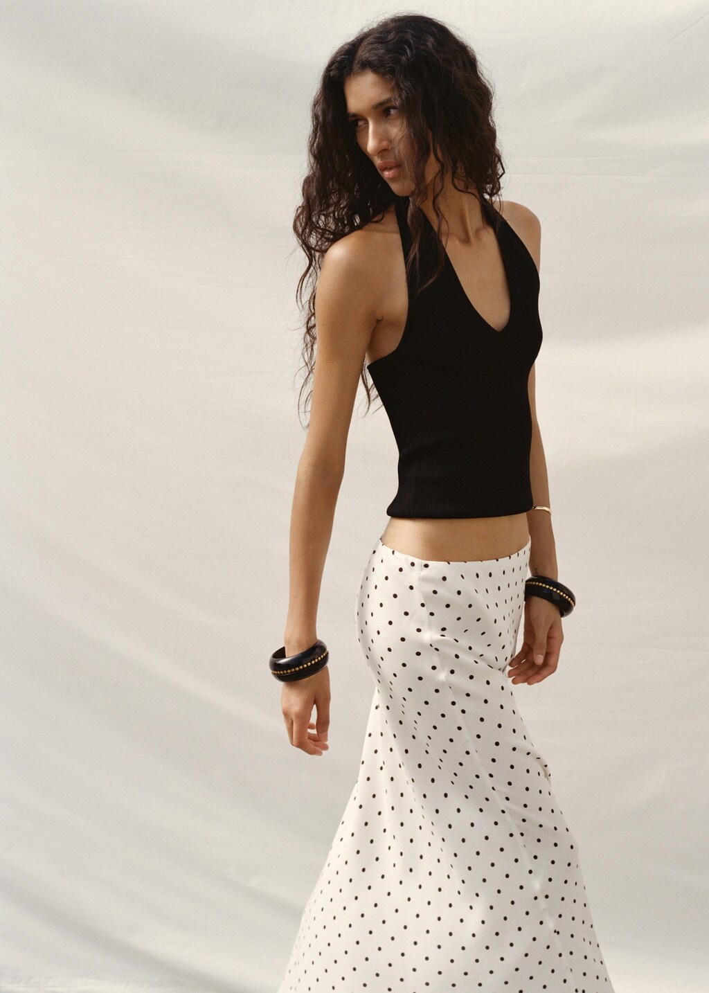 Long polka-dot skirt - Women | MANGO USA