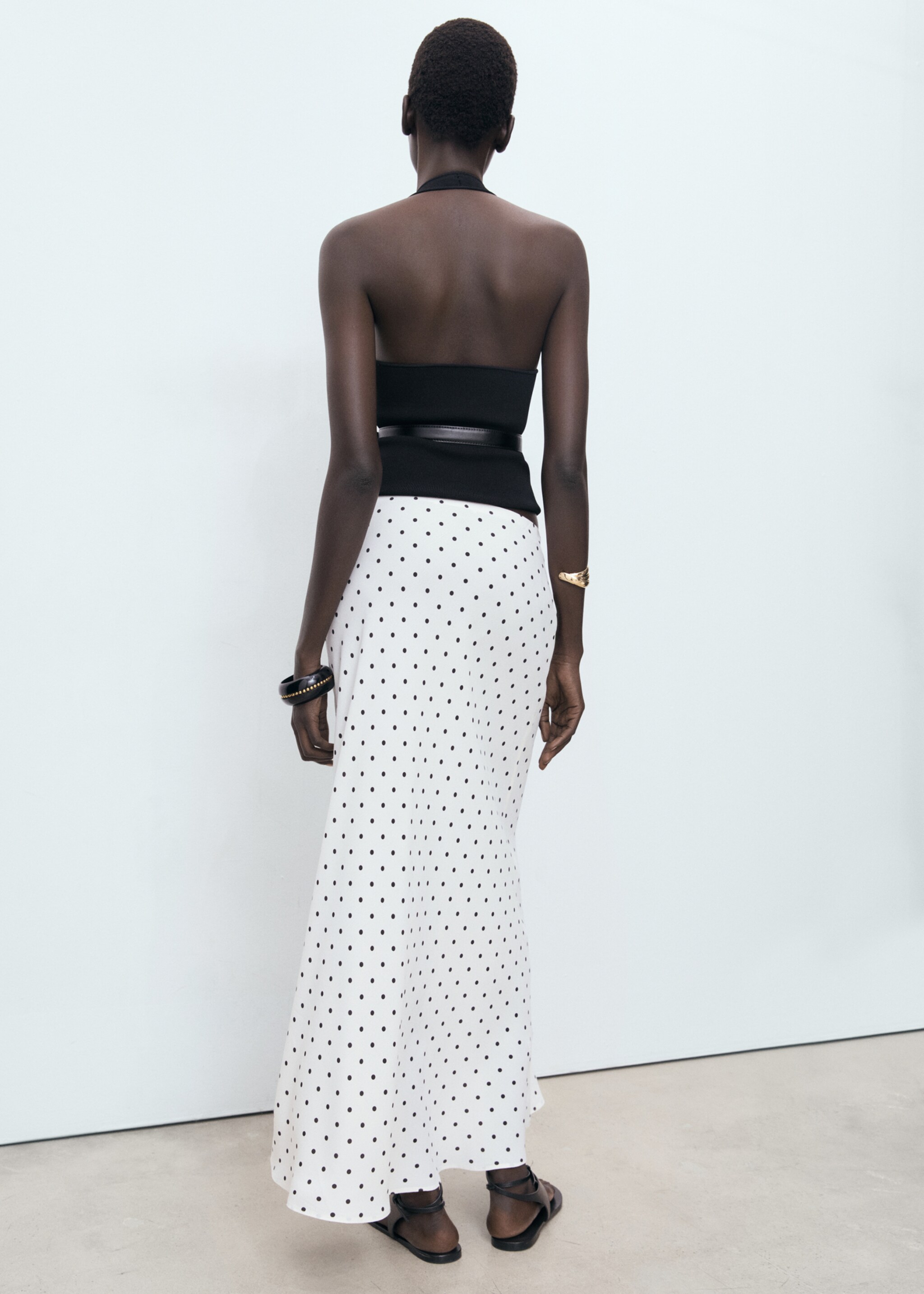 Long polka dot skirt - Reverse of the article