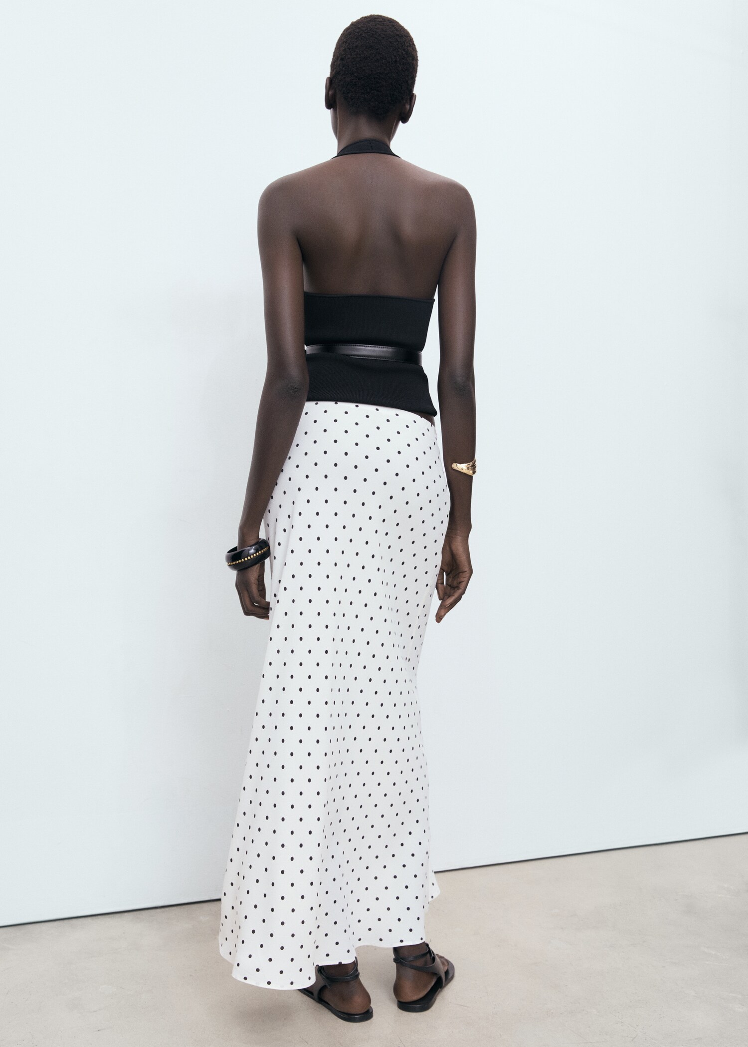 Long polka dot skirt - Reverse of the article