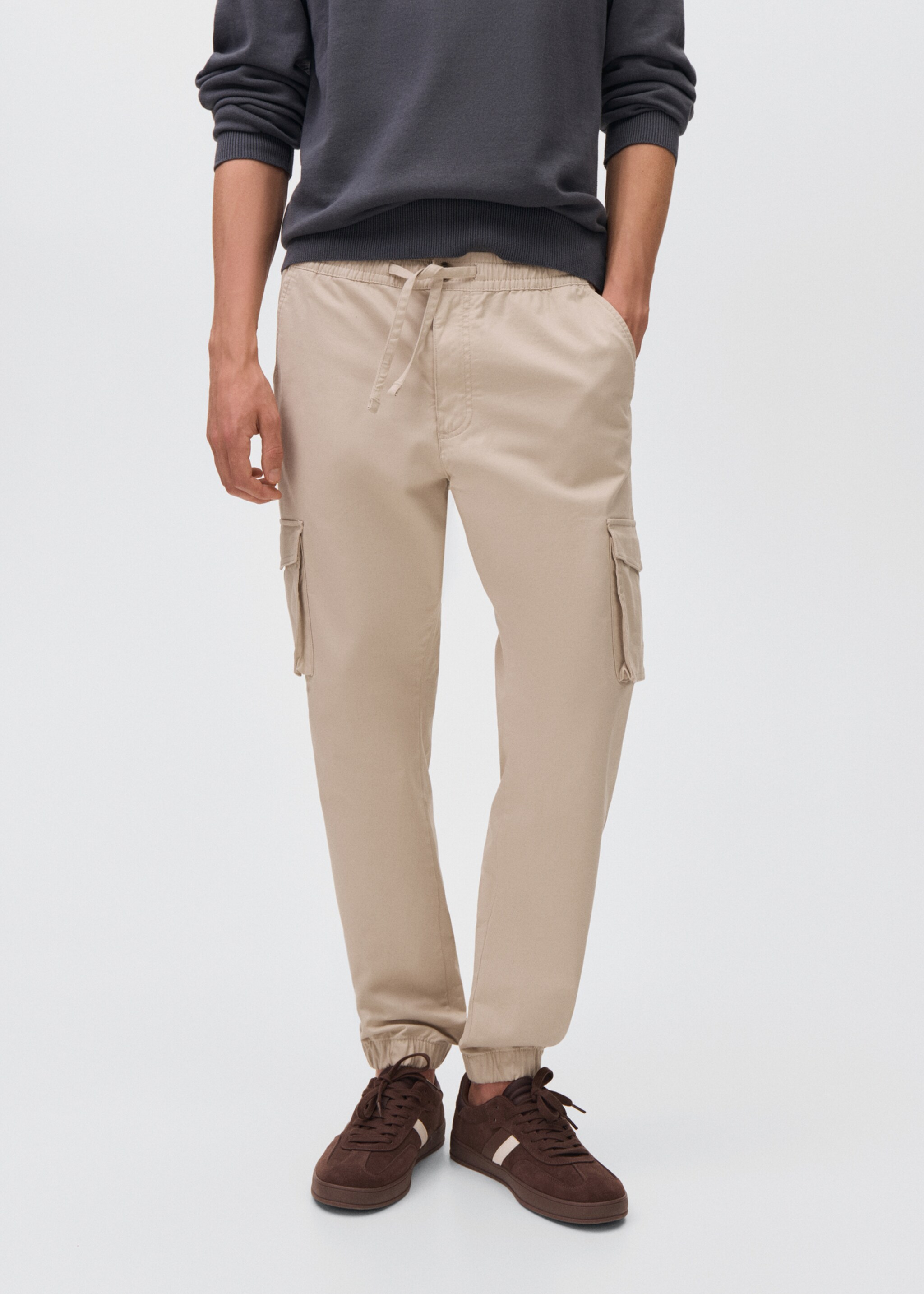 Cargo joggers with drawstring - Medium plane