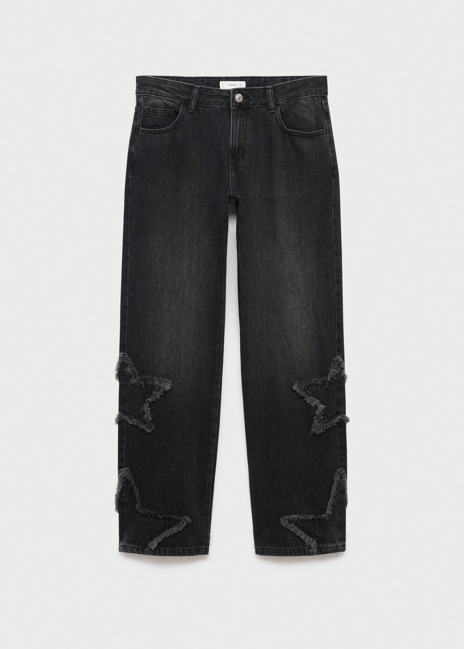 Straight-leg jeans with star embroidery - Article without model