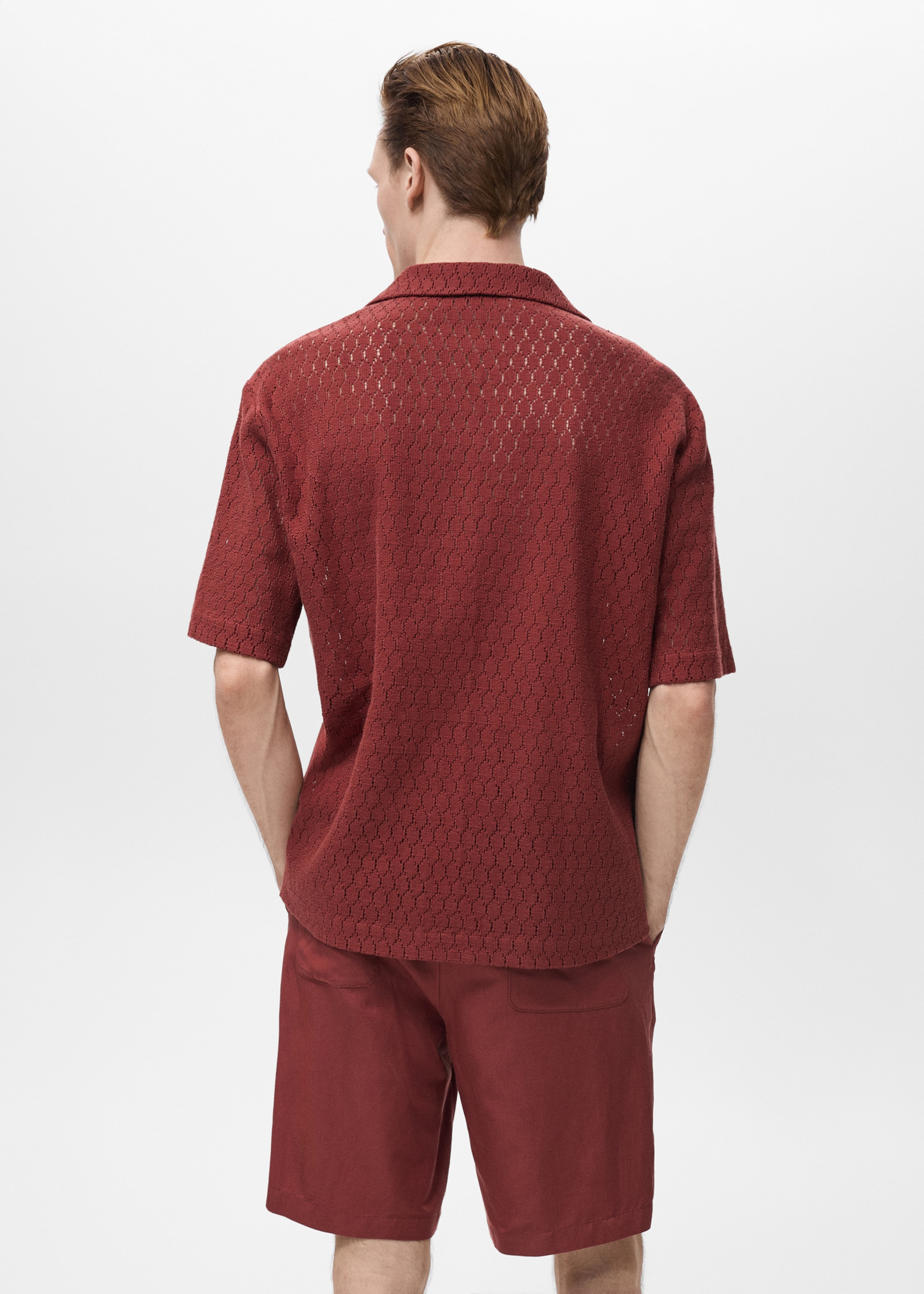 Cotton blouse with openwork detail - Reverse of the article