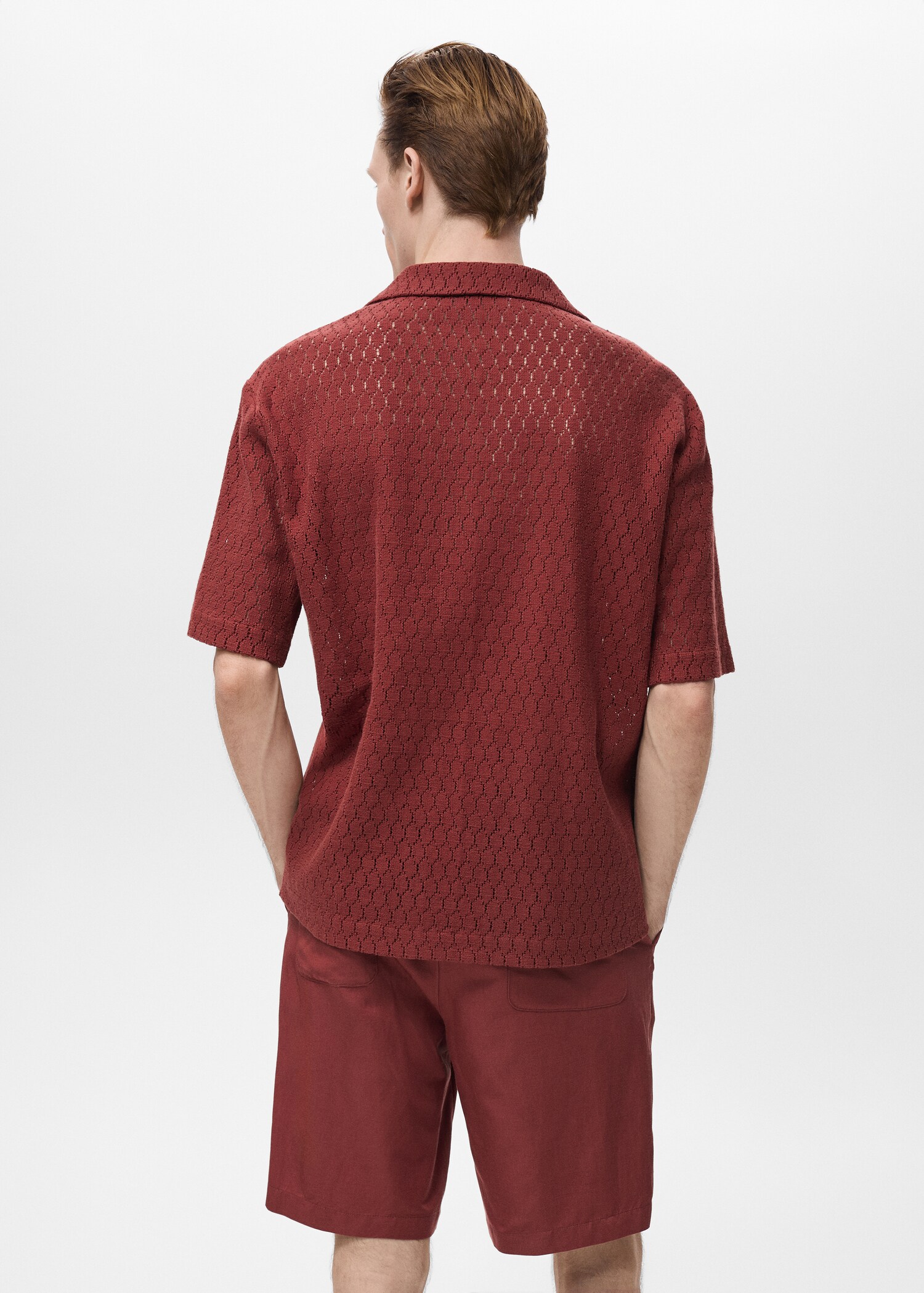 Cotton blouse with openwork detail - Reverse of the article