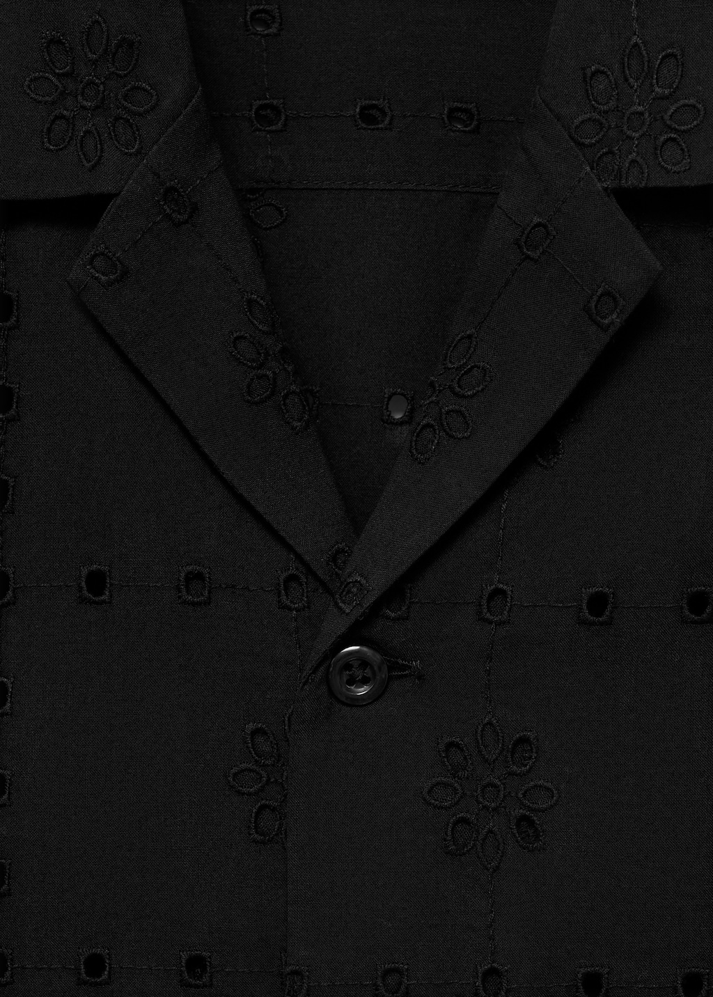 Shirt with embroidered eyelet details