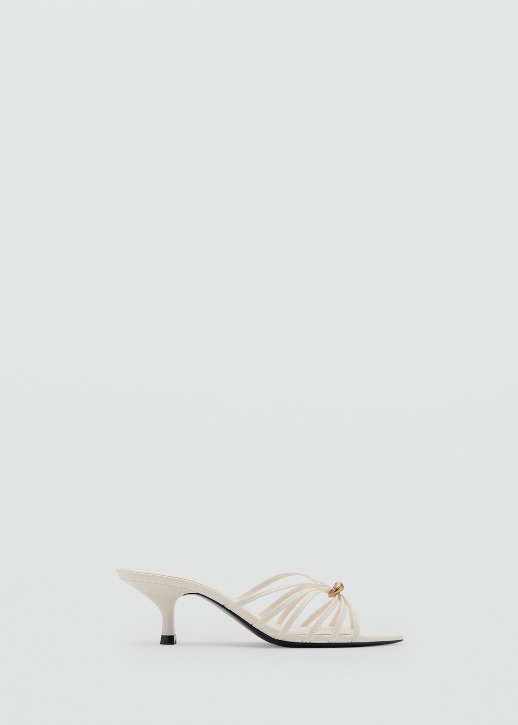Kitten heel sandal with metallic detail - image 2