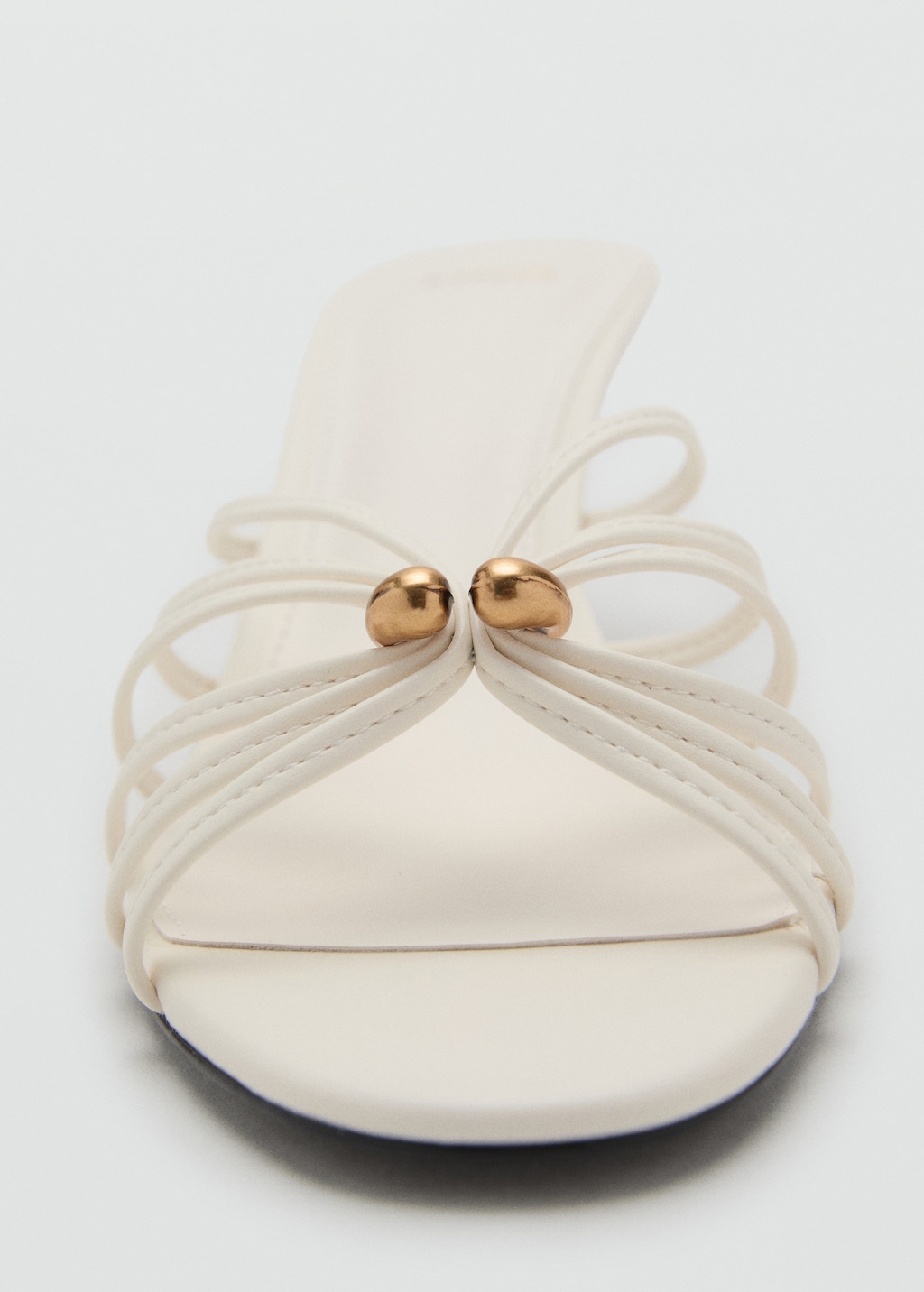 Kitten heel sandal with metallic detail