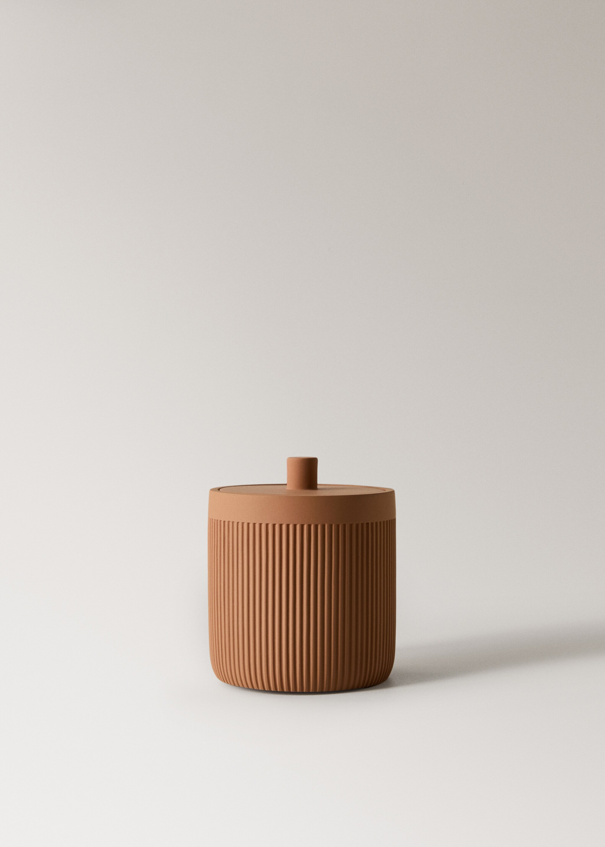 Resin bathroom jar with lid - Article without model, Medium Brown. Ref: 17022923-00.
