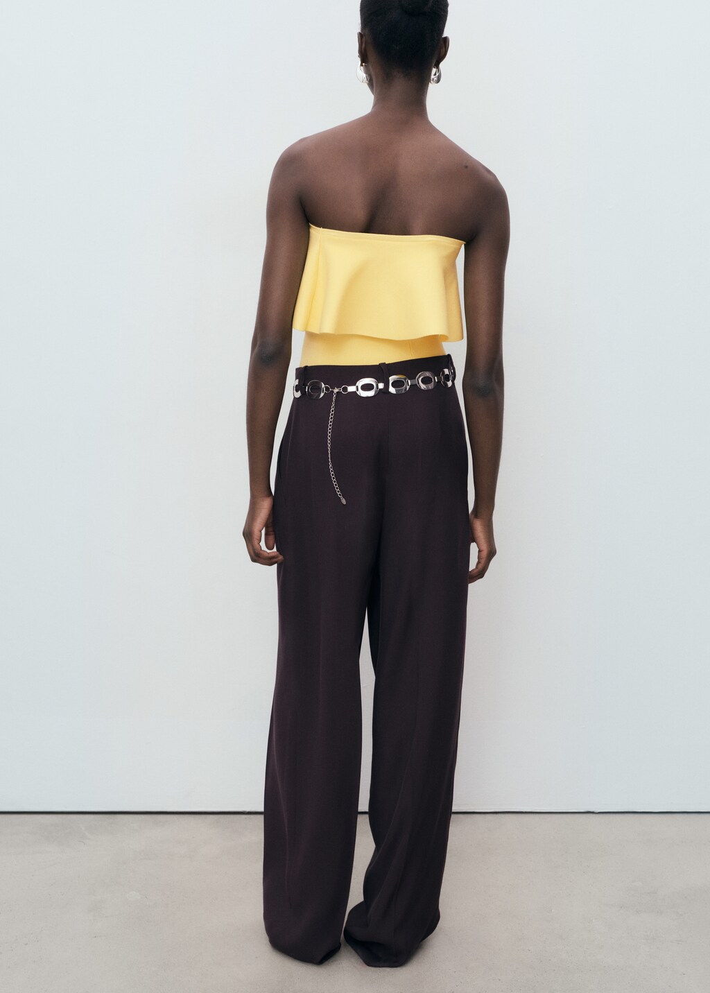 Mango Maxi-ruffle strapless top