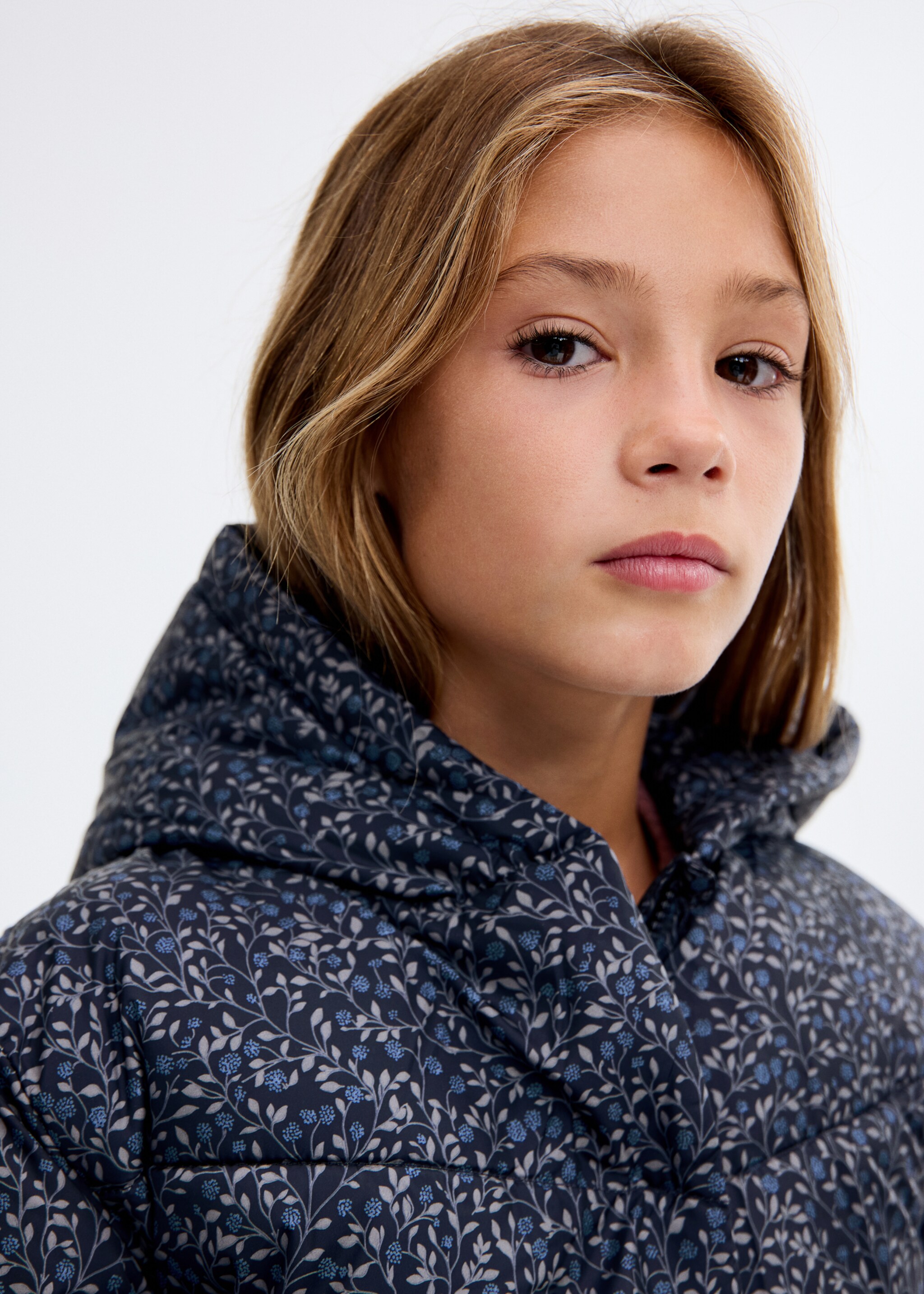 Floral-print coat - Details of the article 1, Night Blue. Ref: 17023274-00.