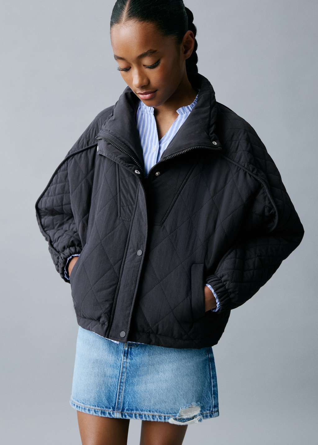 Oversized quilted anorak