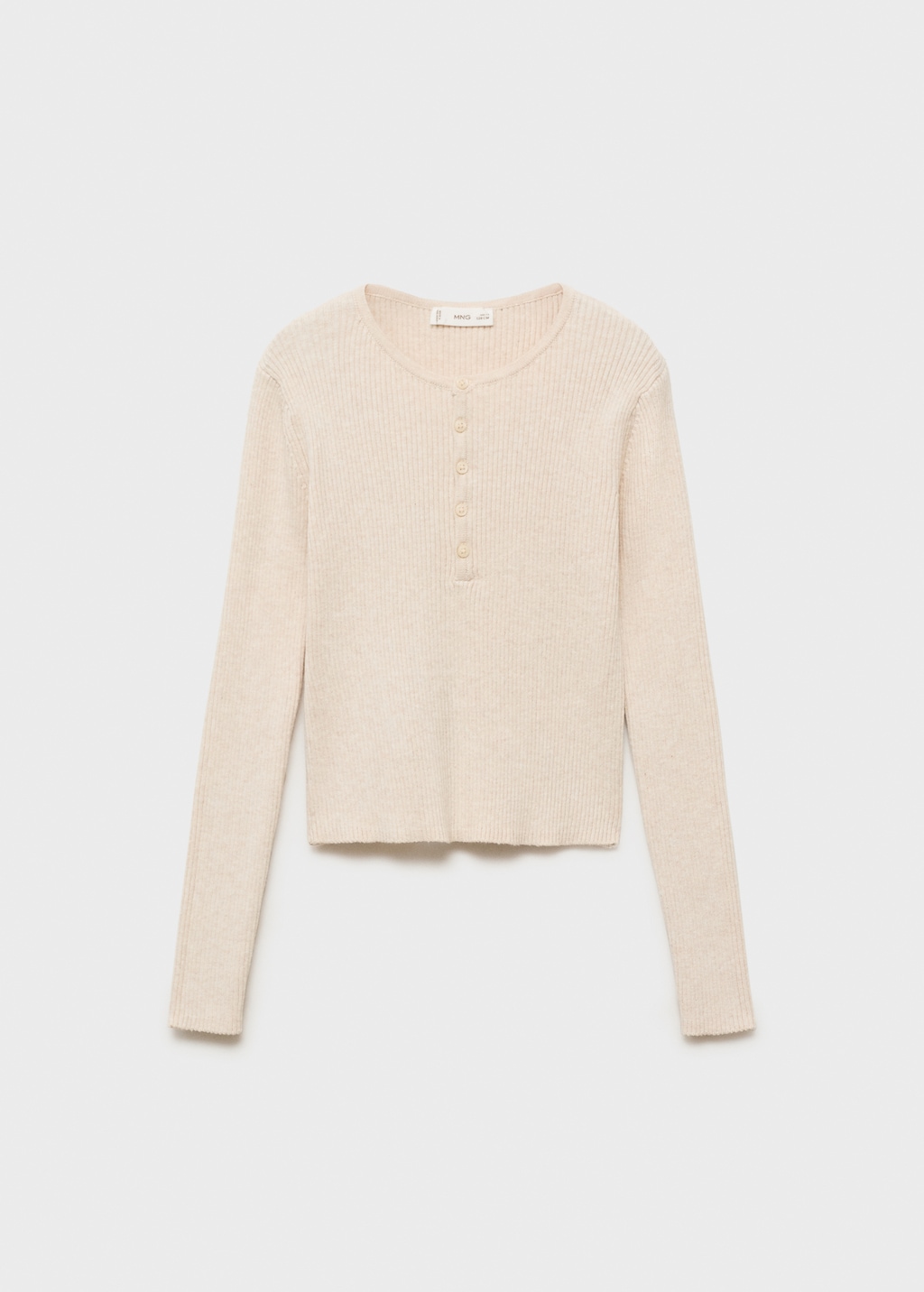 Ribbed sweater with buttons