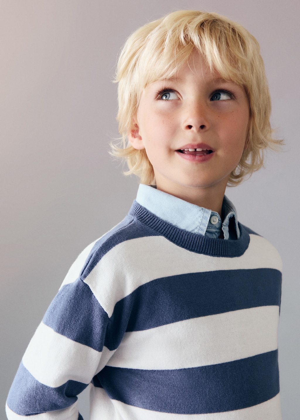 Striped cotton-blend sweater