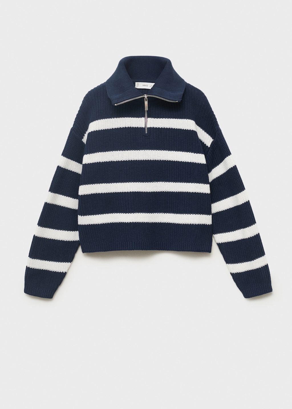 Knitted sweater with perkins neck