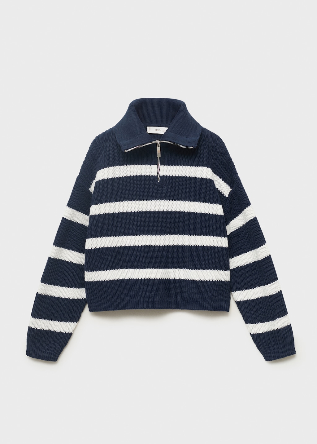 Knitted sweater with perkins neck