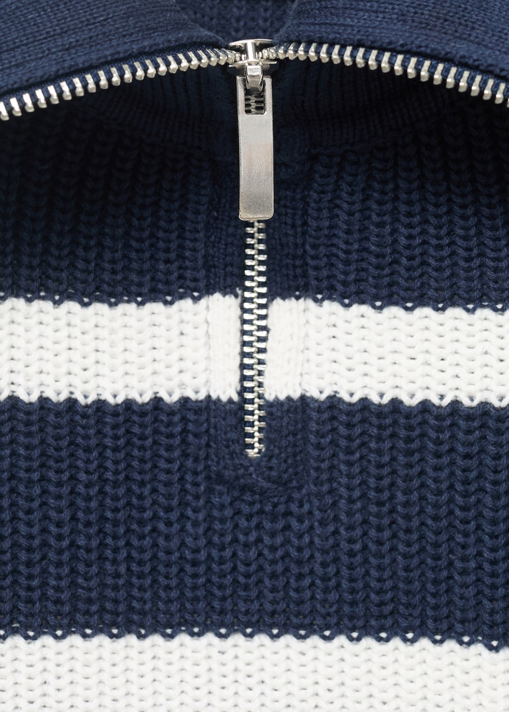 Knitted sweater with perkins neck