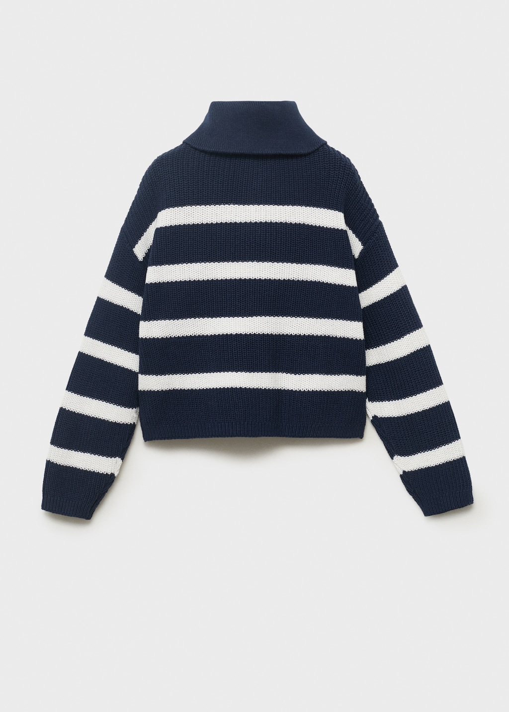 Knitted sweater with perkins neck