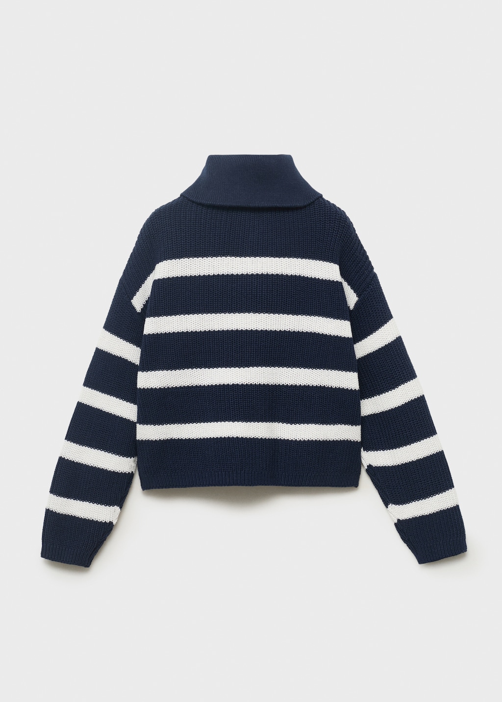 Knitted sweater with perkins neck