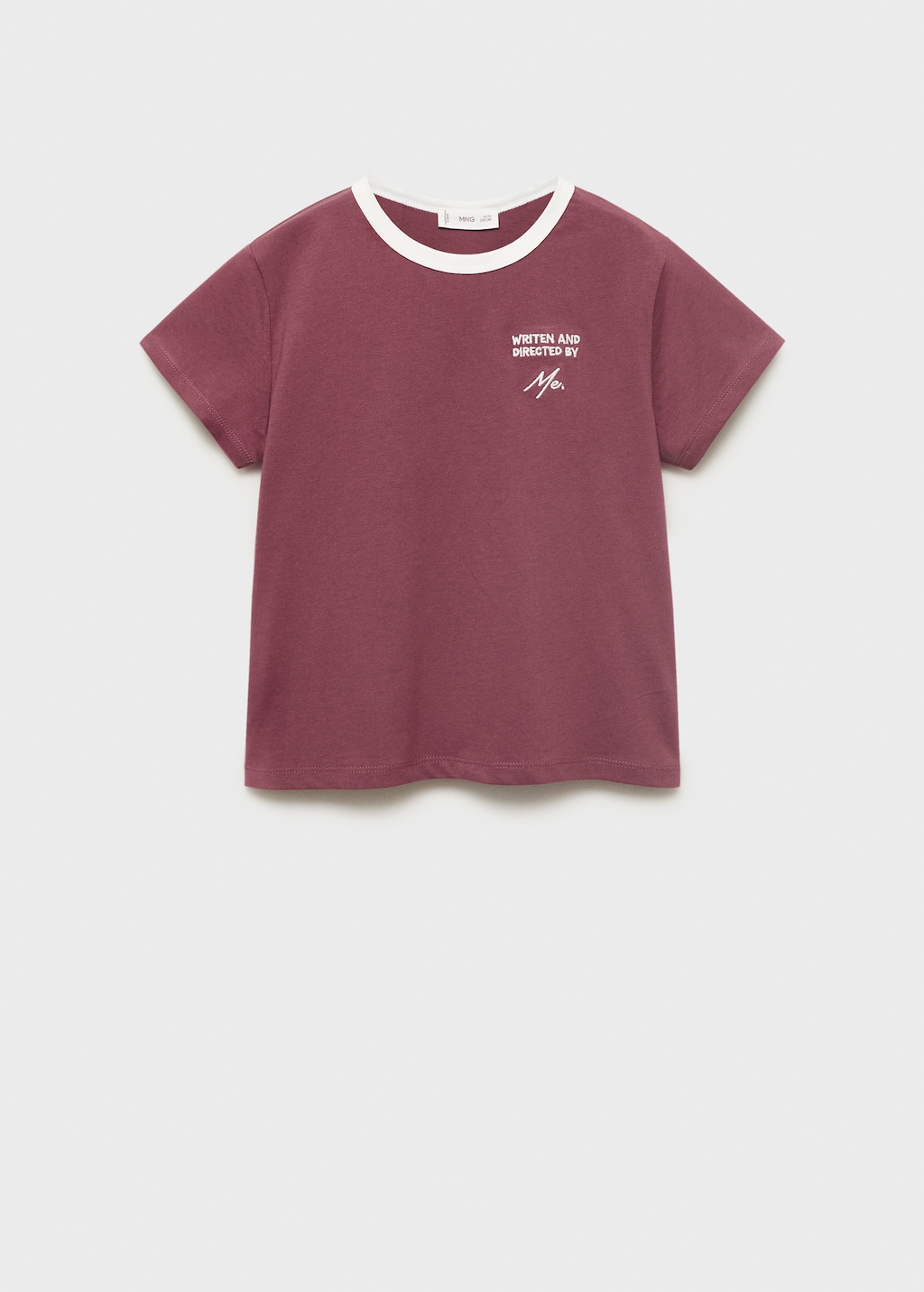 T-shirt with embroidered contrasting collar