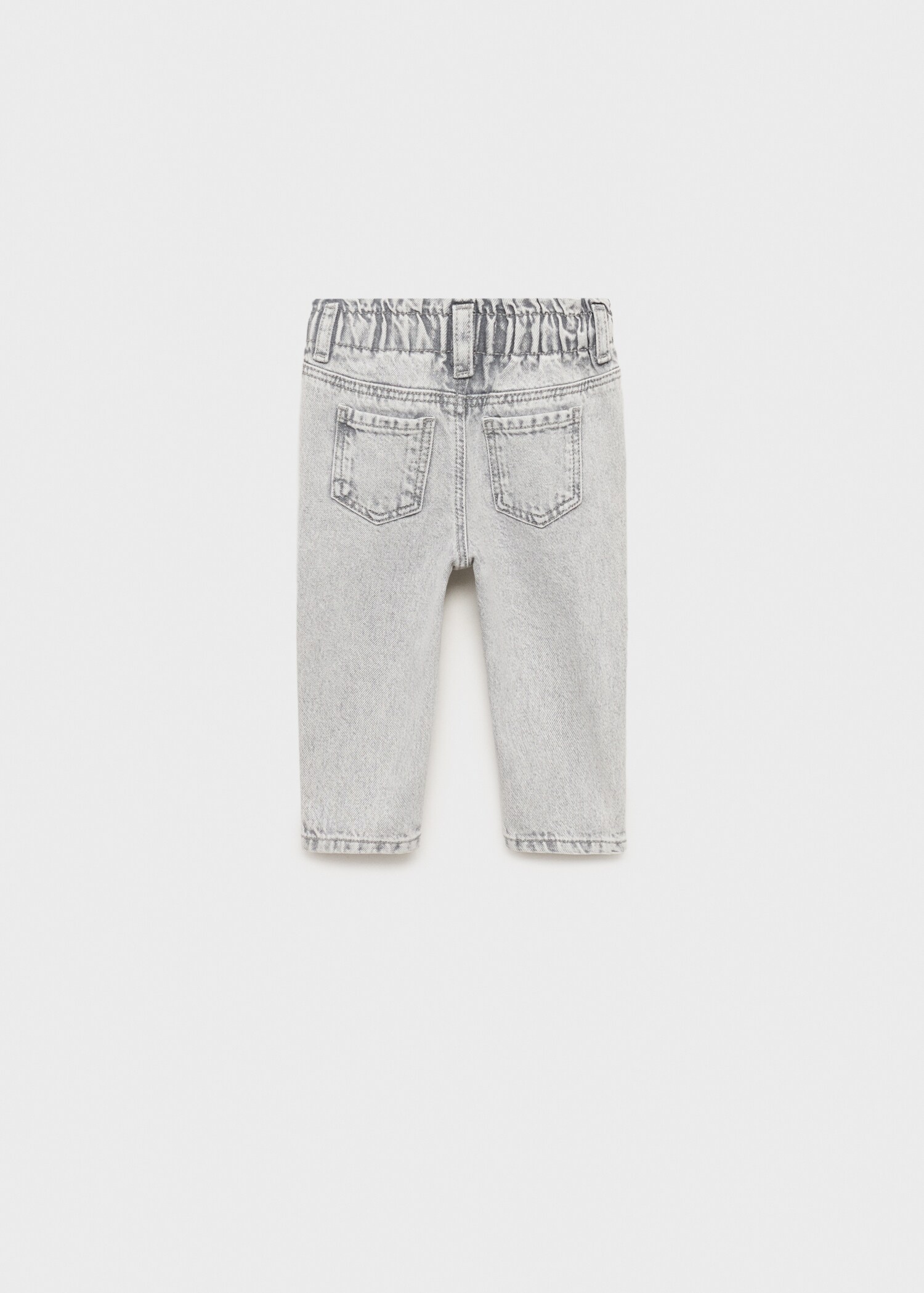 Paper bag jeans with buttons - Reverse of the article