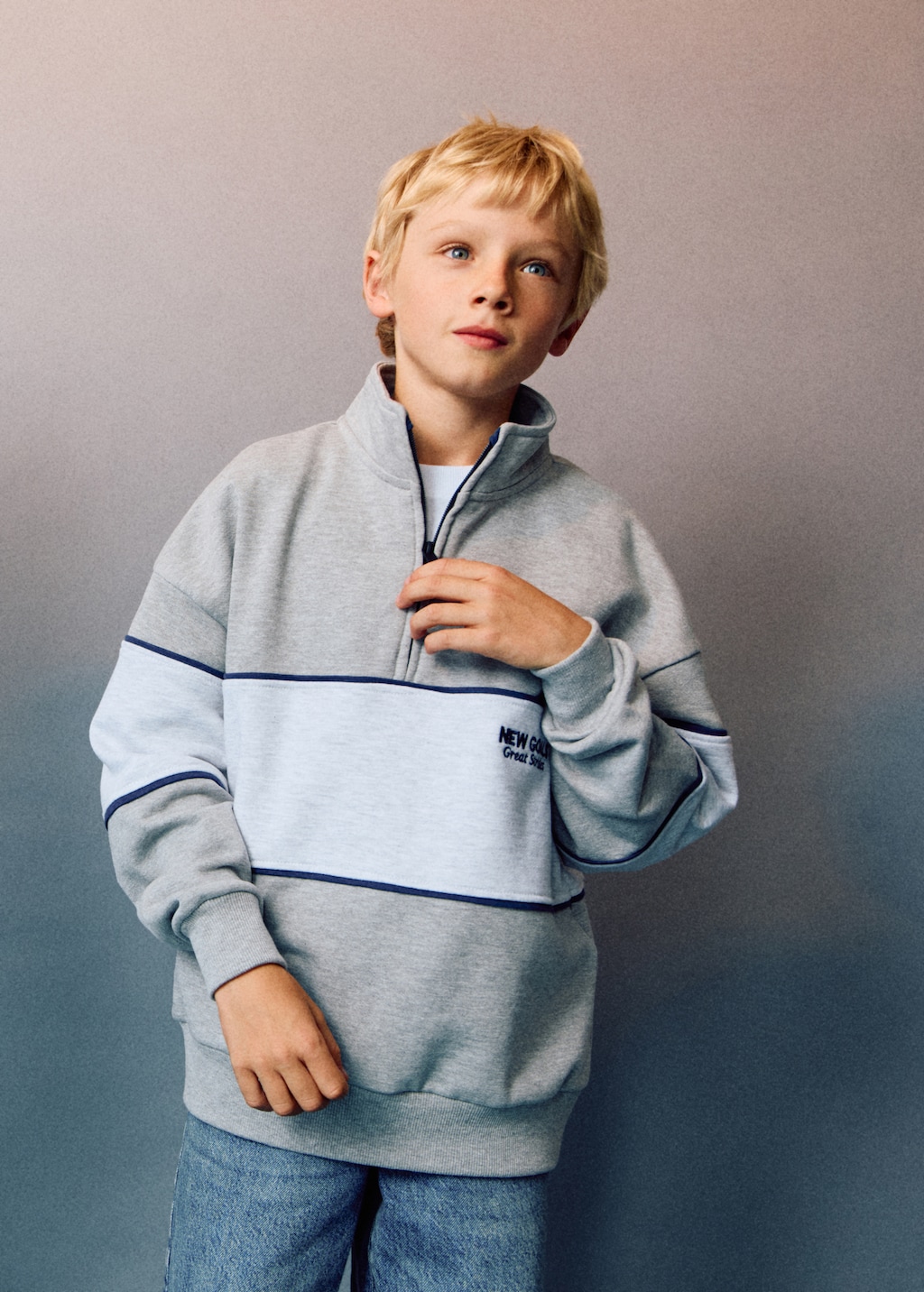 Perkins-neck sweatshirt