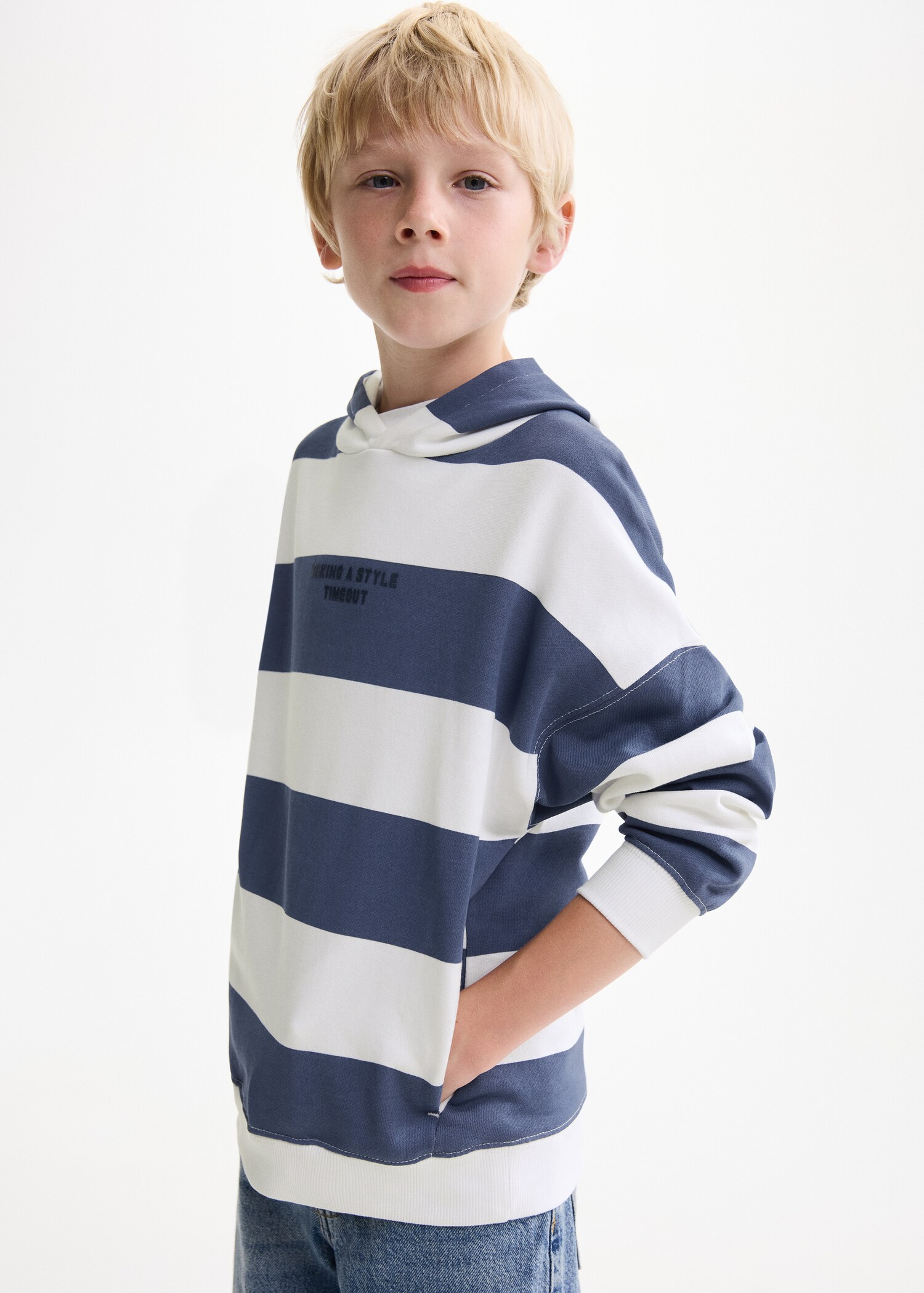 Striped hooded sweatshirt - Medium plane