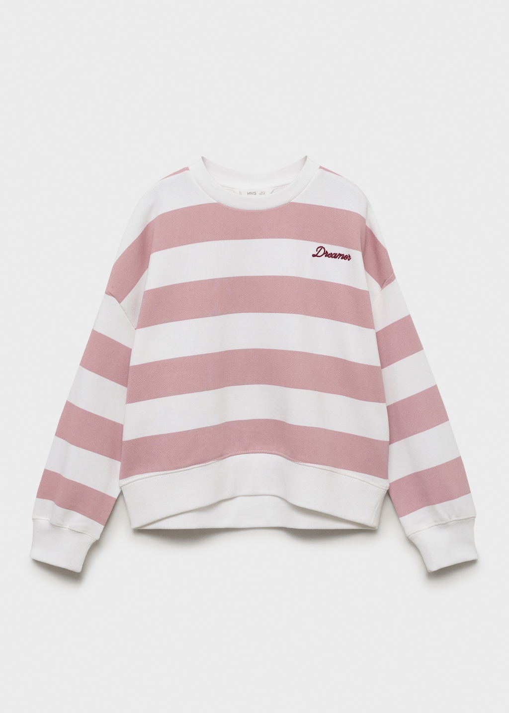 Striped sweatshirt with embroidered detail