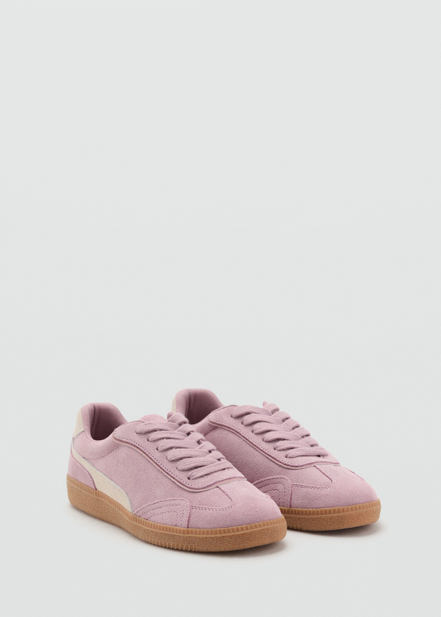 Combined suede leather trainers - Medium plane