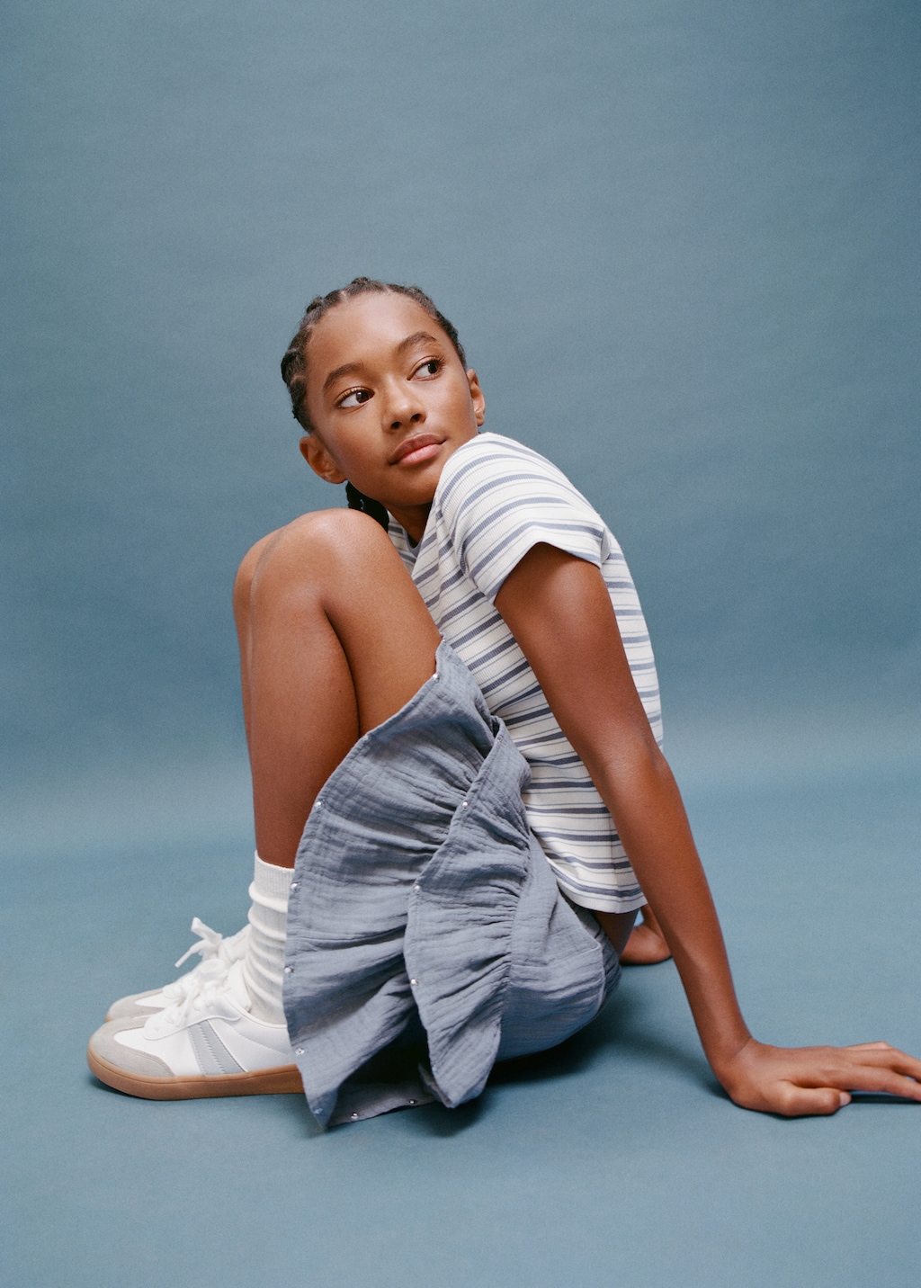 Leather mixed sneakers