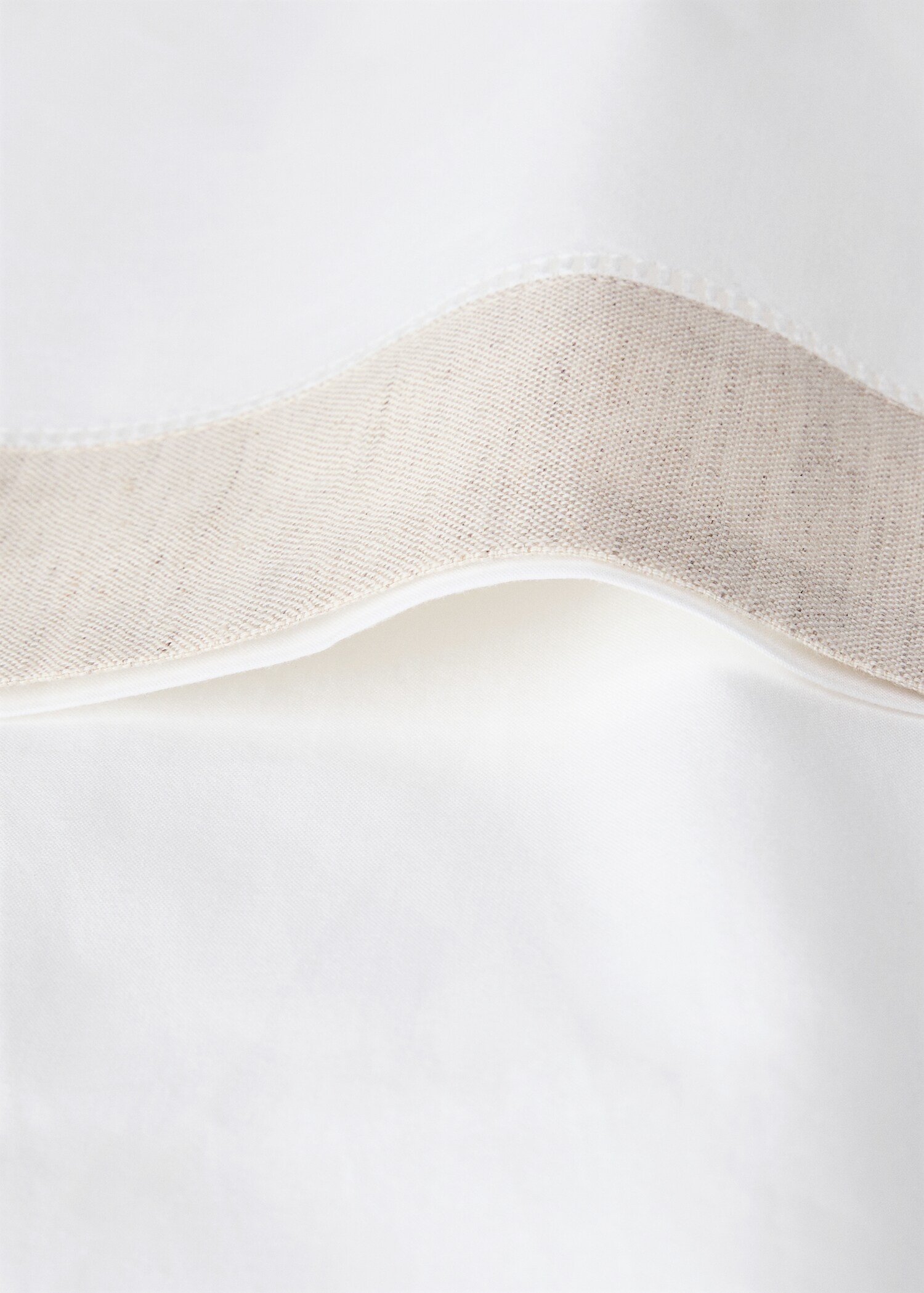 Drap plat percale de coton bord lin lit 150/160 cm - Détail de l'article 1