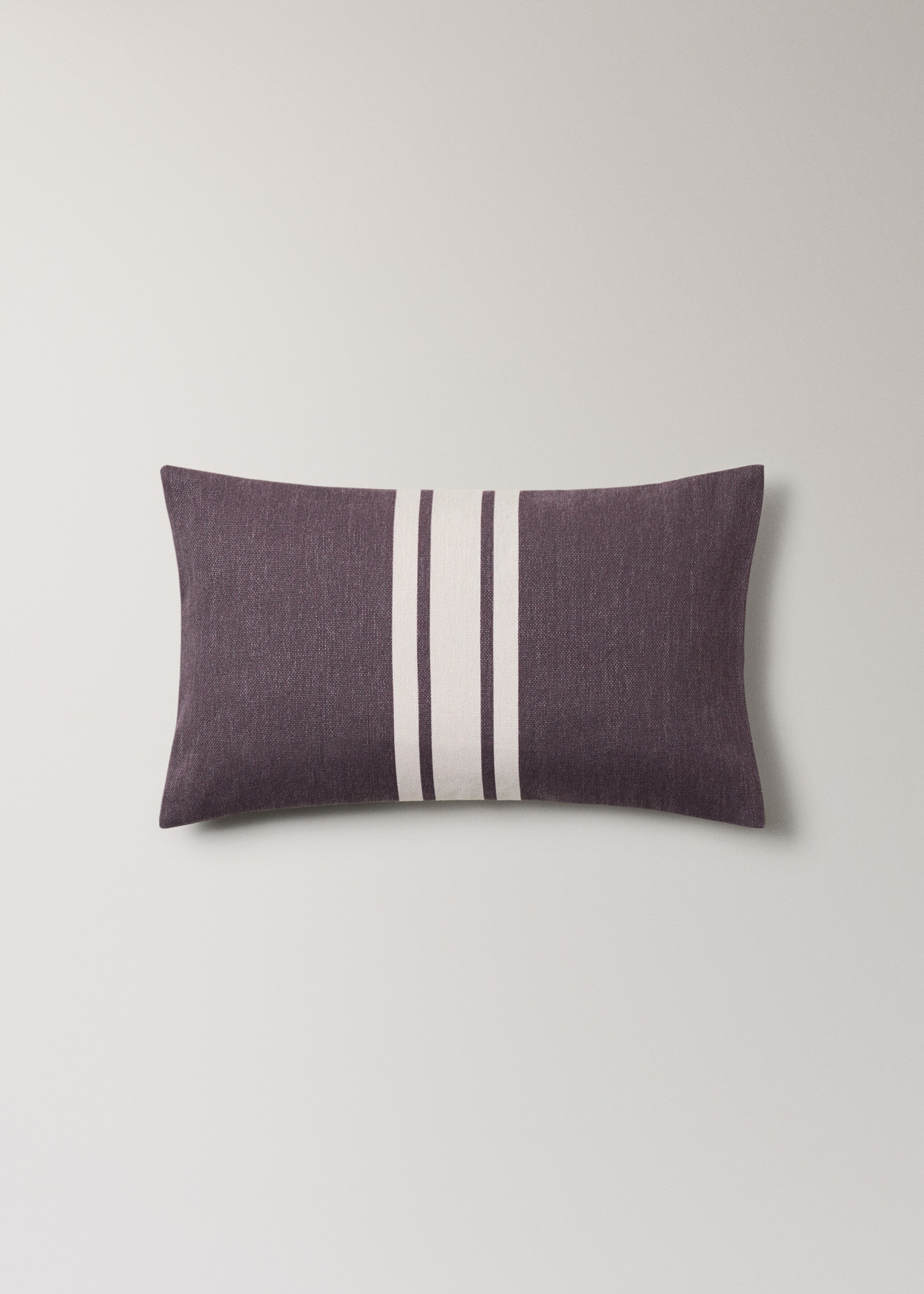 Cotton cushion cover with printed stripes 30x50 cm - Article without model, Dark Red. Ref: 17023313-00.