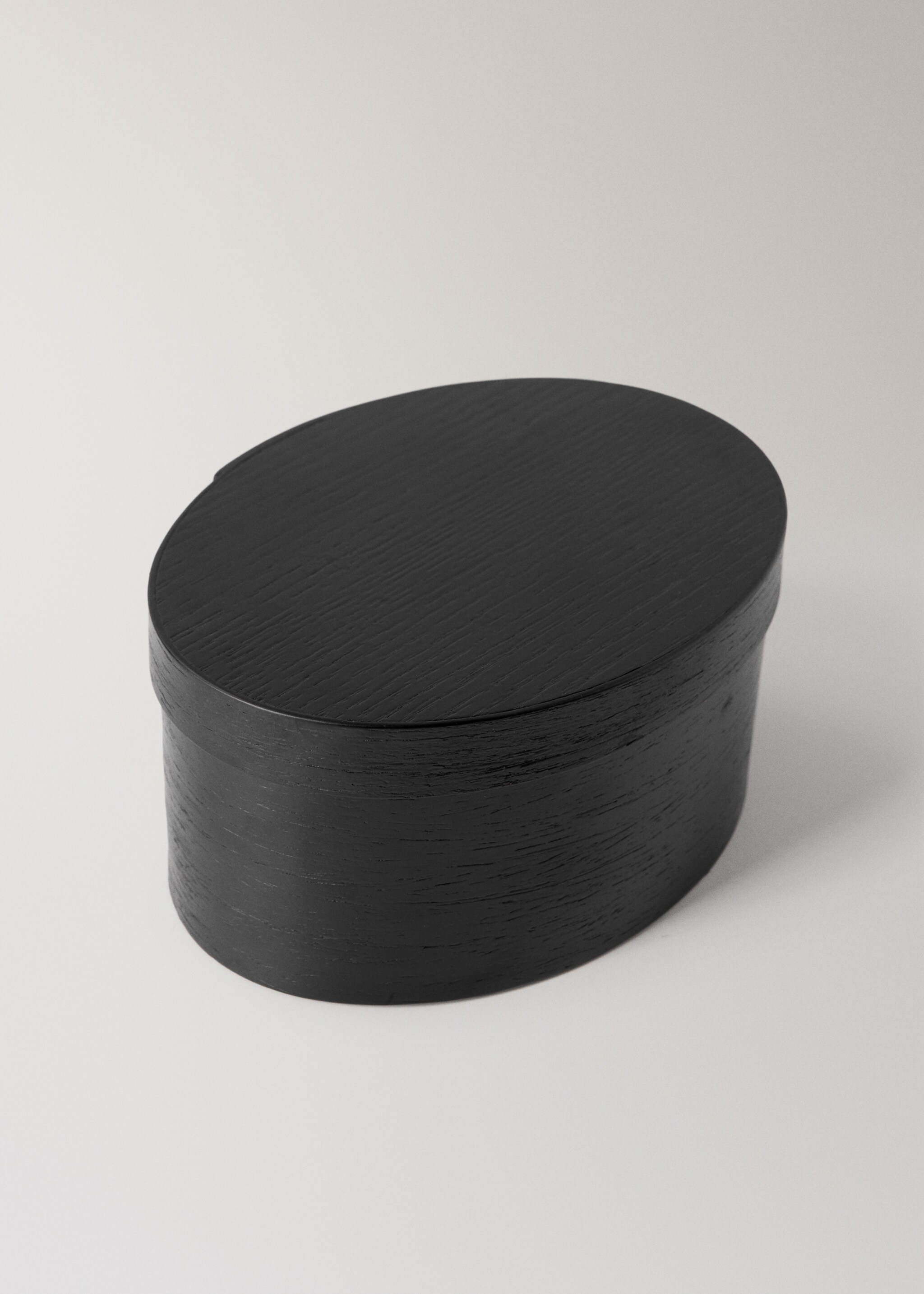 Kleine ovale Holzschachtel - Detail des Artikels 1, Schwarz. Ref: 17023315-00.