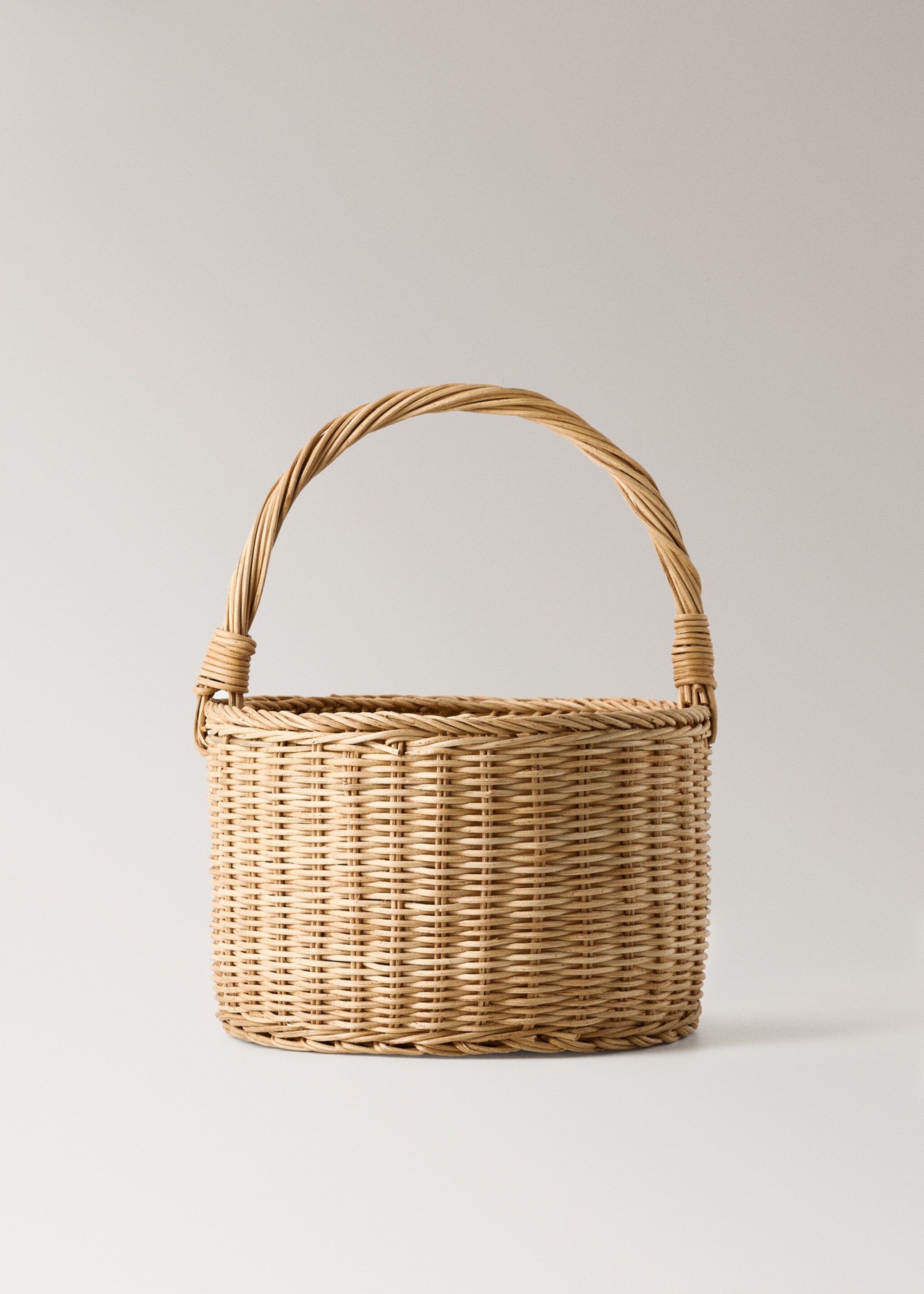 Large rattan basket with handles - Article without model, Brown. Ref: 17023324-00.