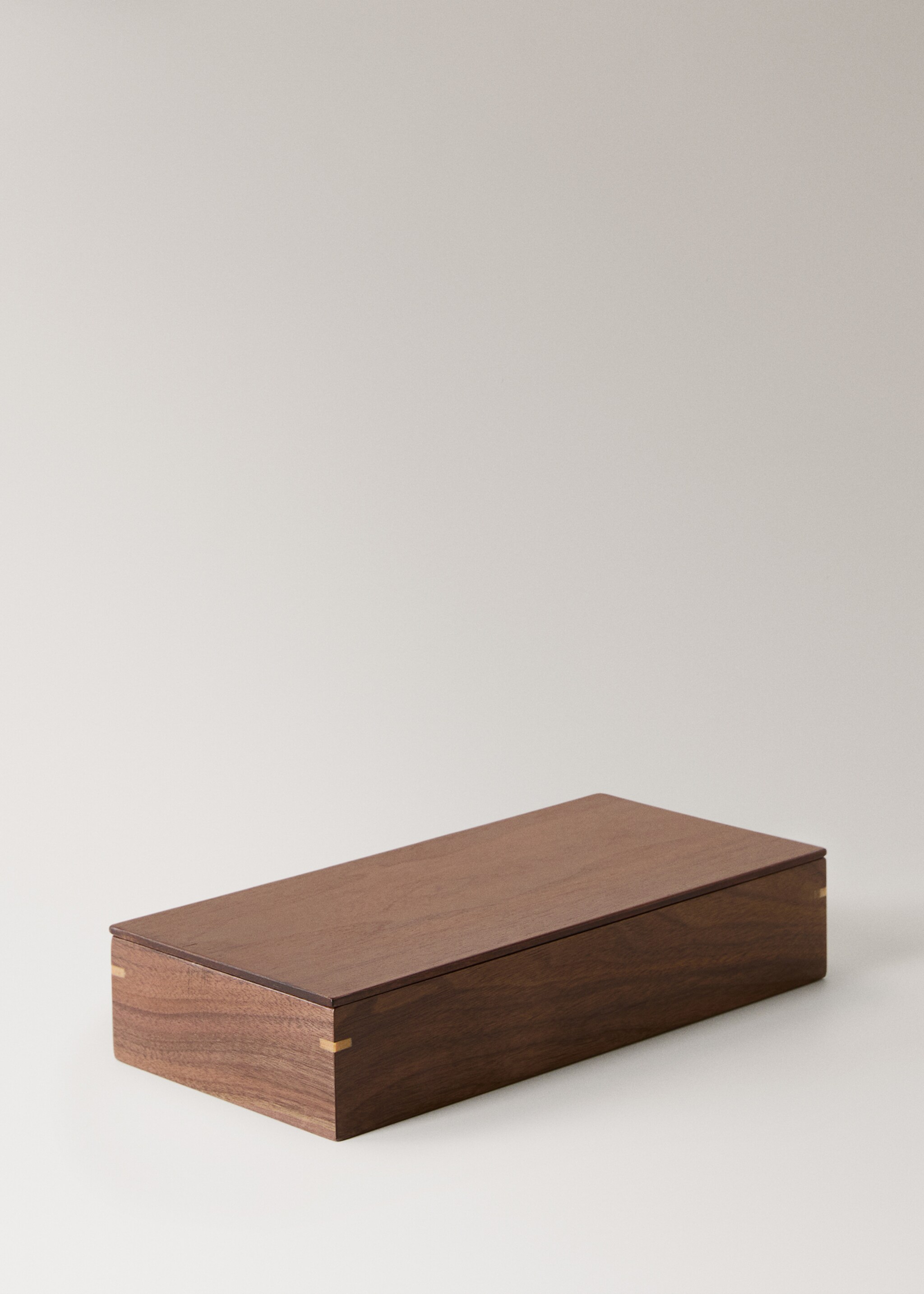 Wooden box with large lid - Details of the article 1, Brown. Ref: 17023332-00.