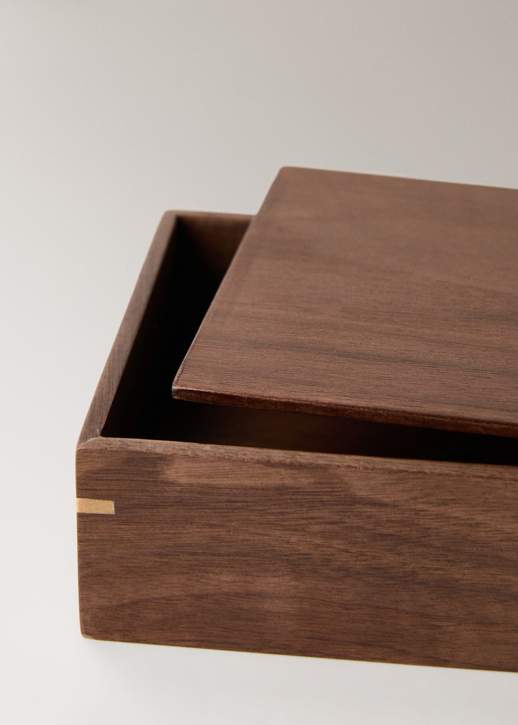 Wooden box with large lid