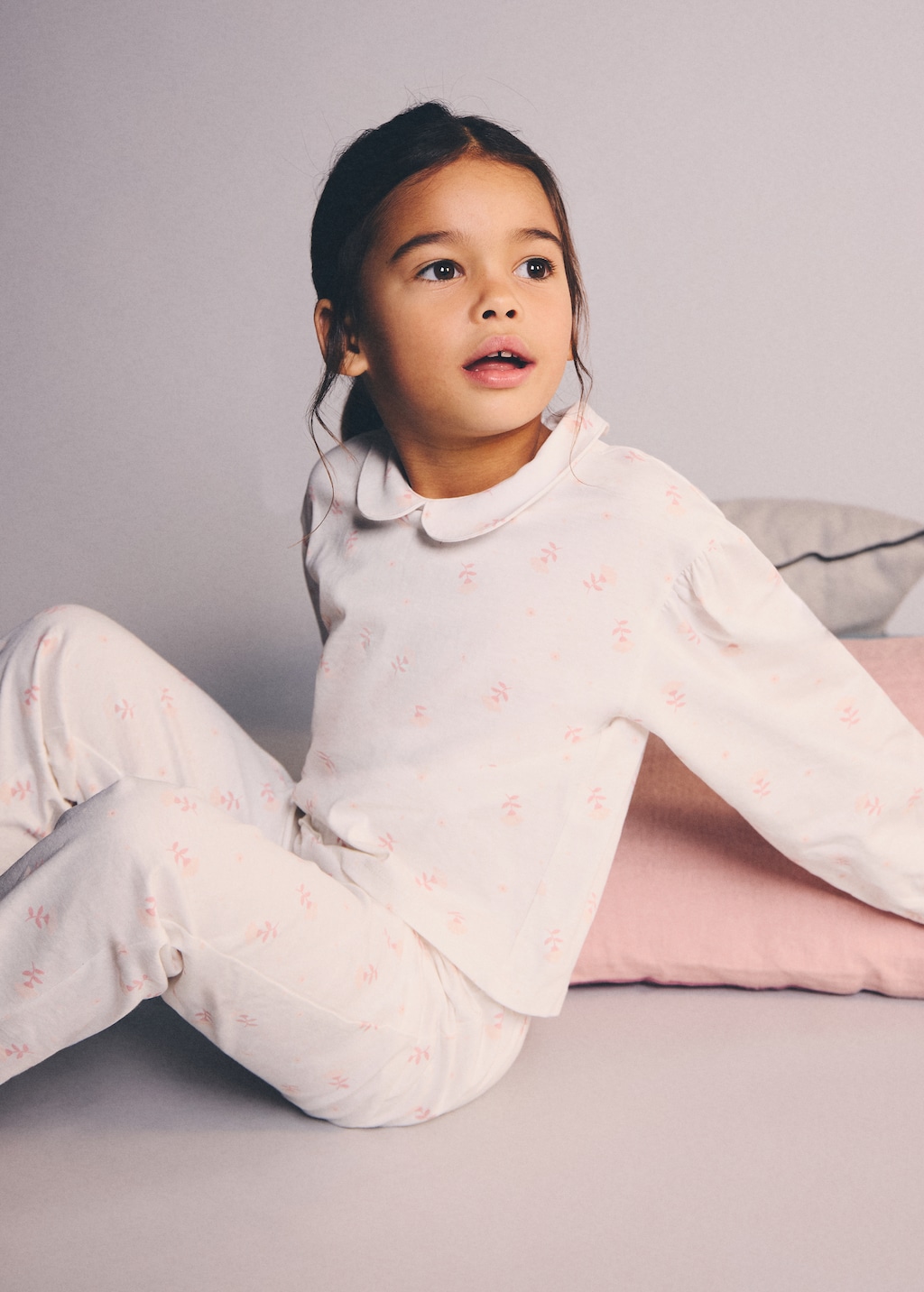 Baby-collar printed pajamas