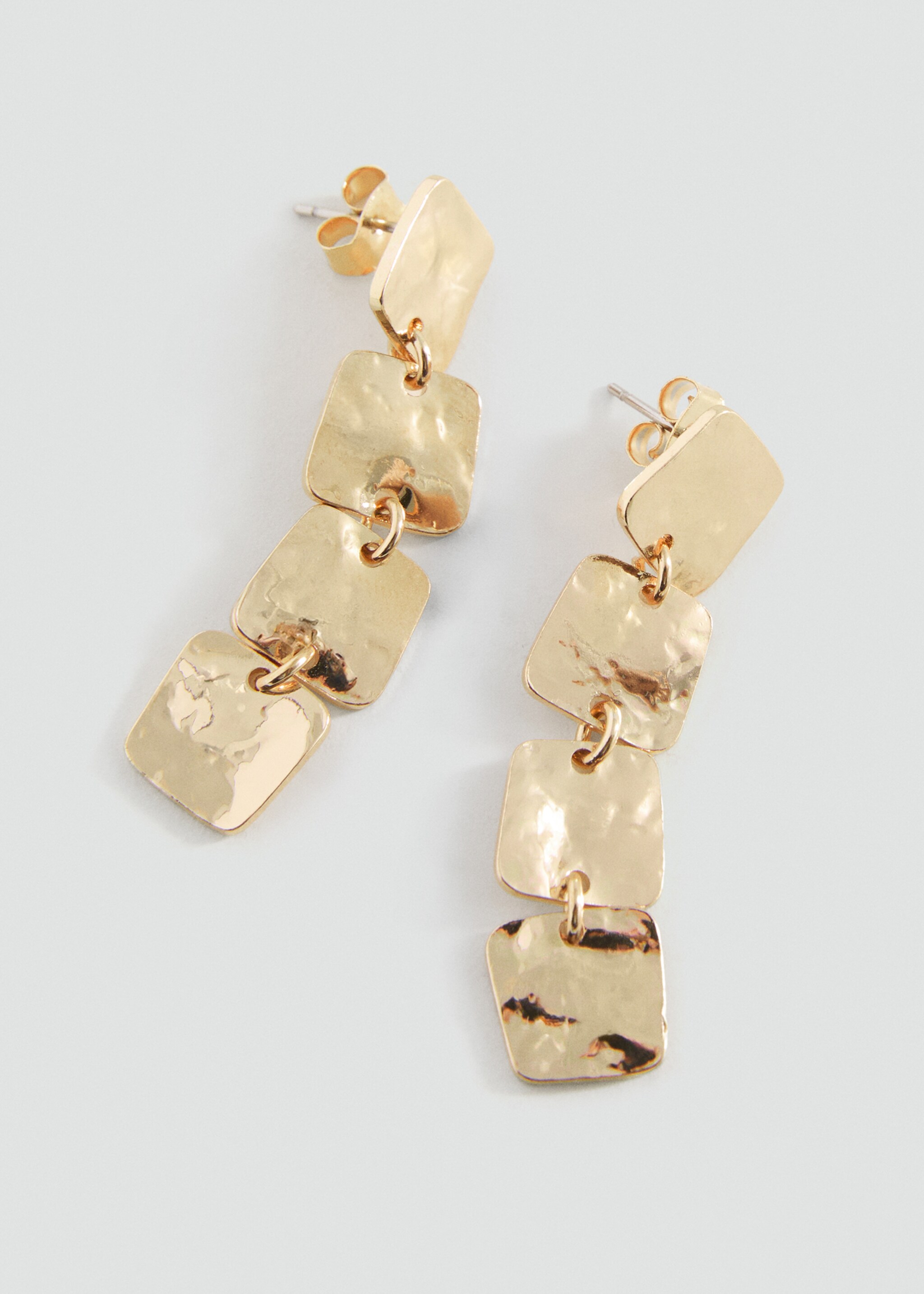 Boucles d’oreilles carrées combinées - Plan moyen