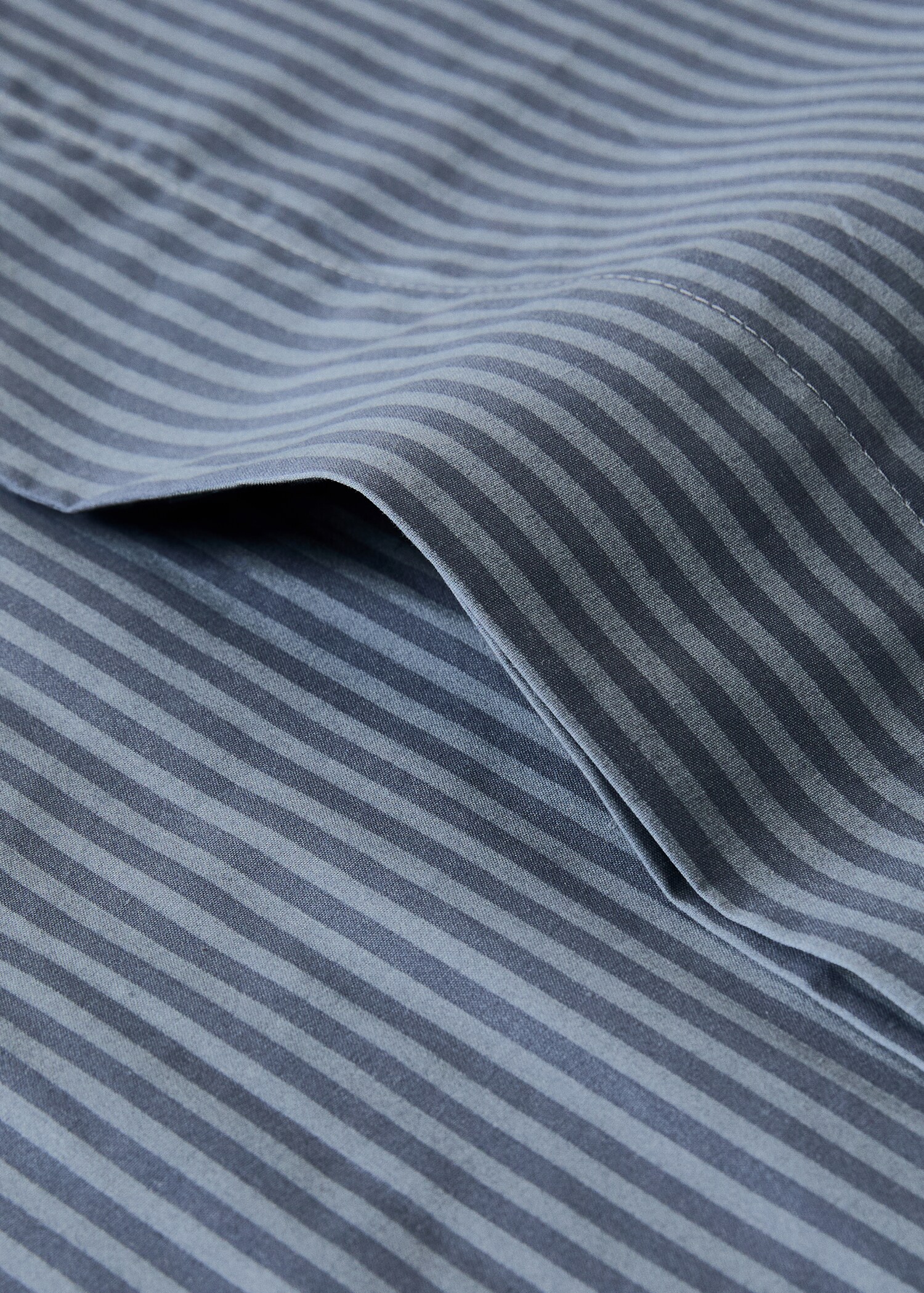 Reversible percale cotton striped pillowcase 45x110 cm - Details of the article 1