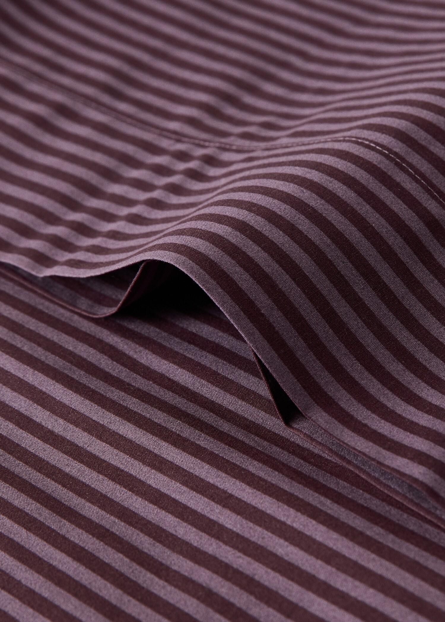 Reversible percale cotton striped pillowcase 45x110 cm - Details of the article 1