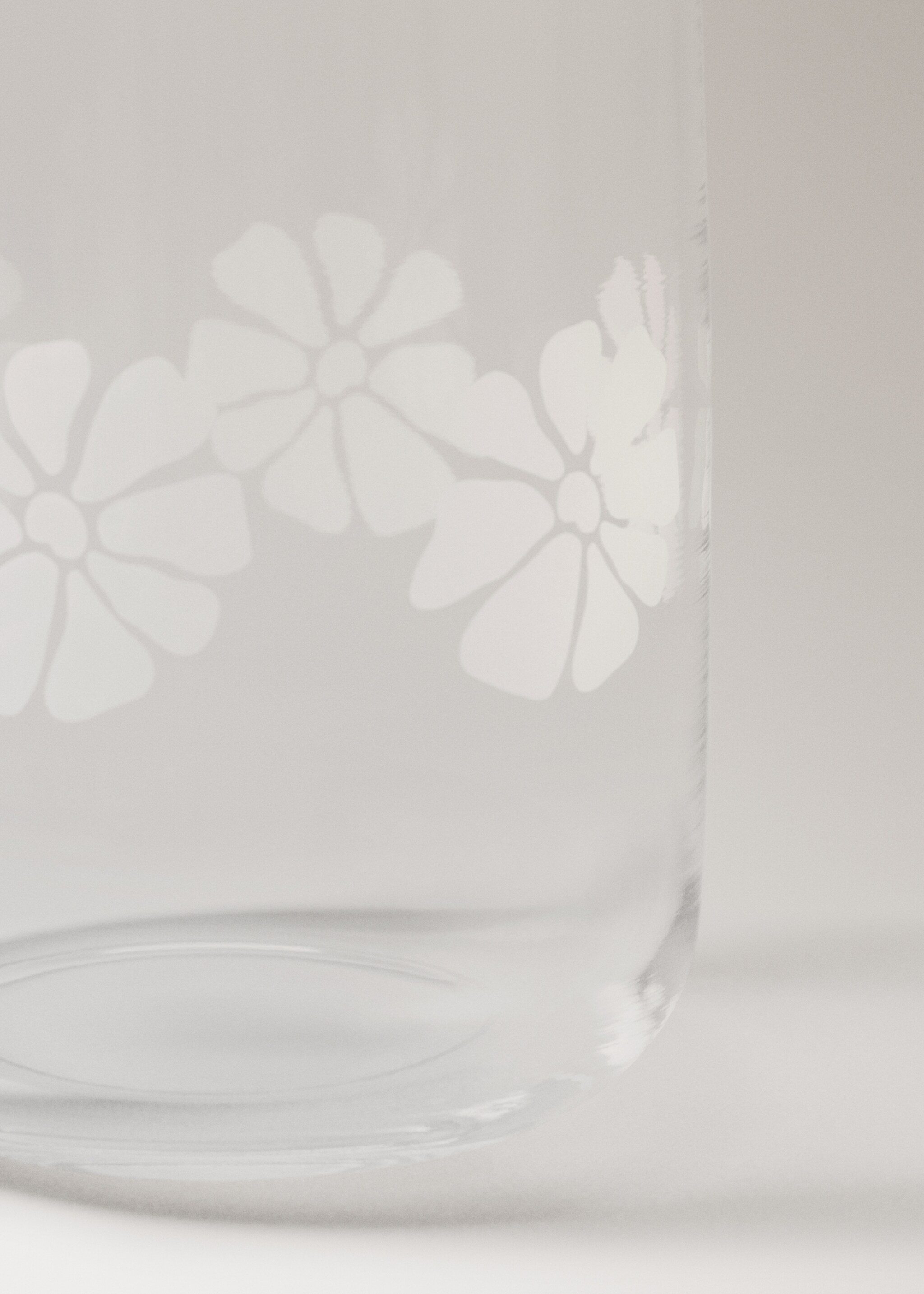Decorative glass tumbler - Details of the article 1, Off White. Ref: 17023830-00.