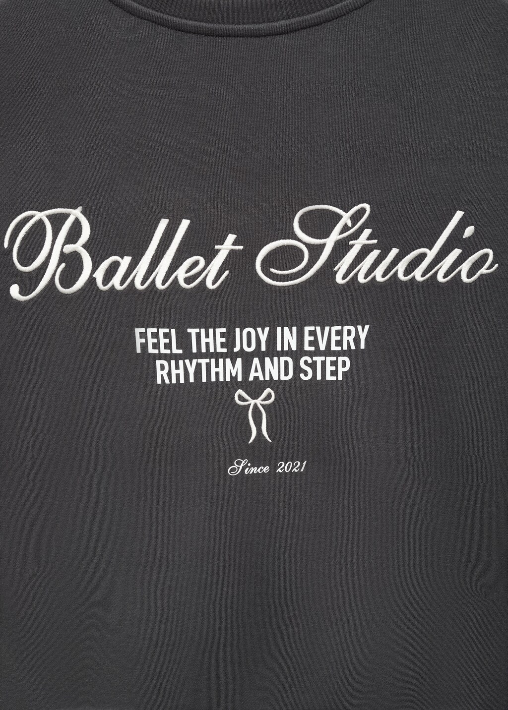 Embroidered message sweatshirt