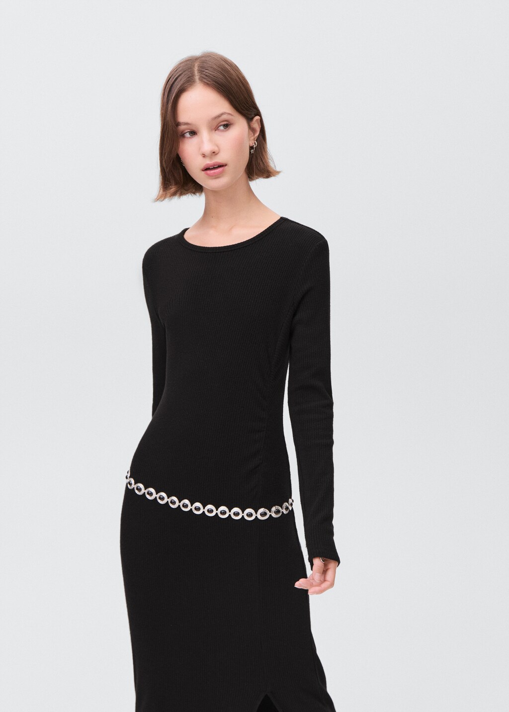Long dress with side slit | MANGO Laos