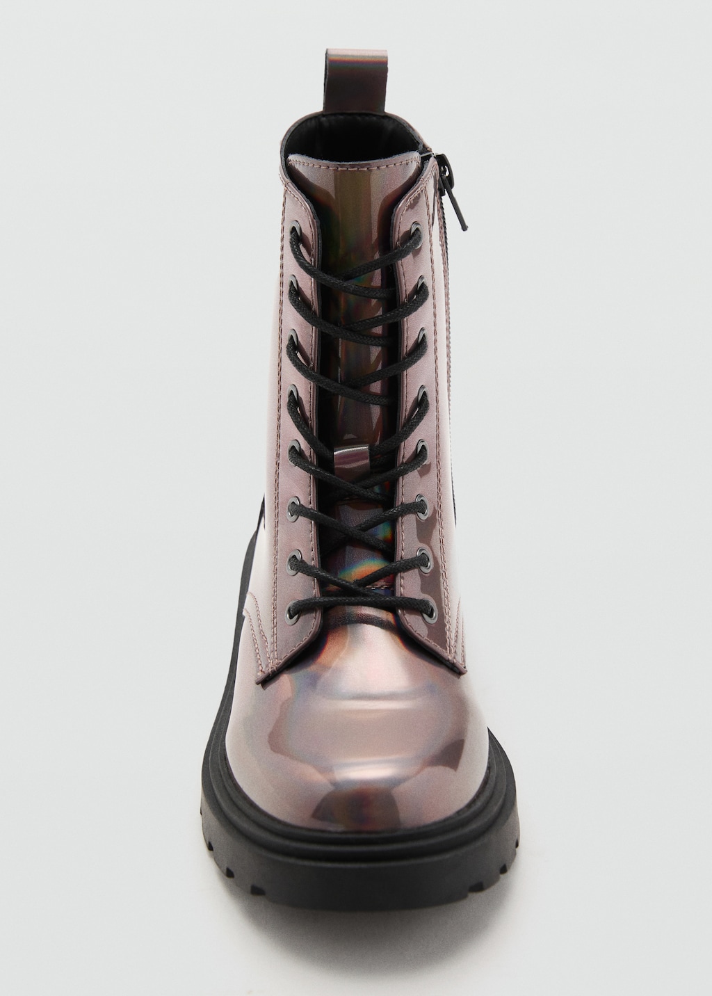 Zipped metallic boots