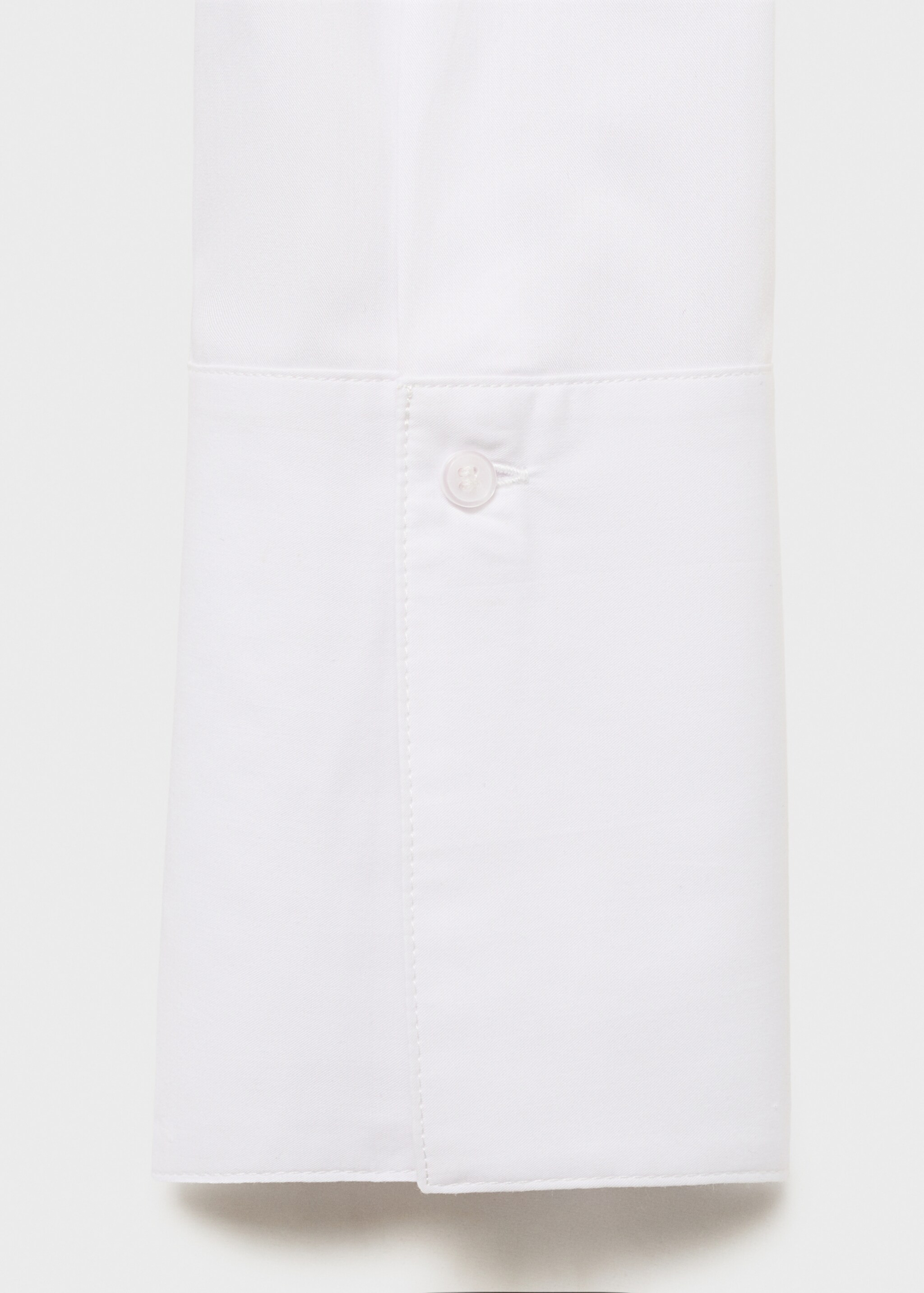 Shirt with concealed placket and collar - Details of the article 0, Off White. Ref: 17024080-00.