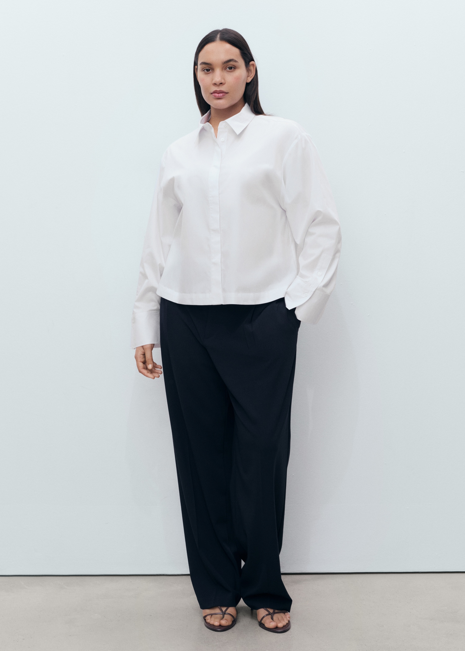 Camicia crop in popeline - Dettaglio dell'articolo 3