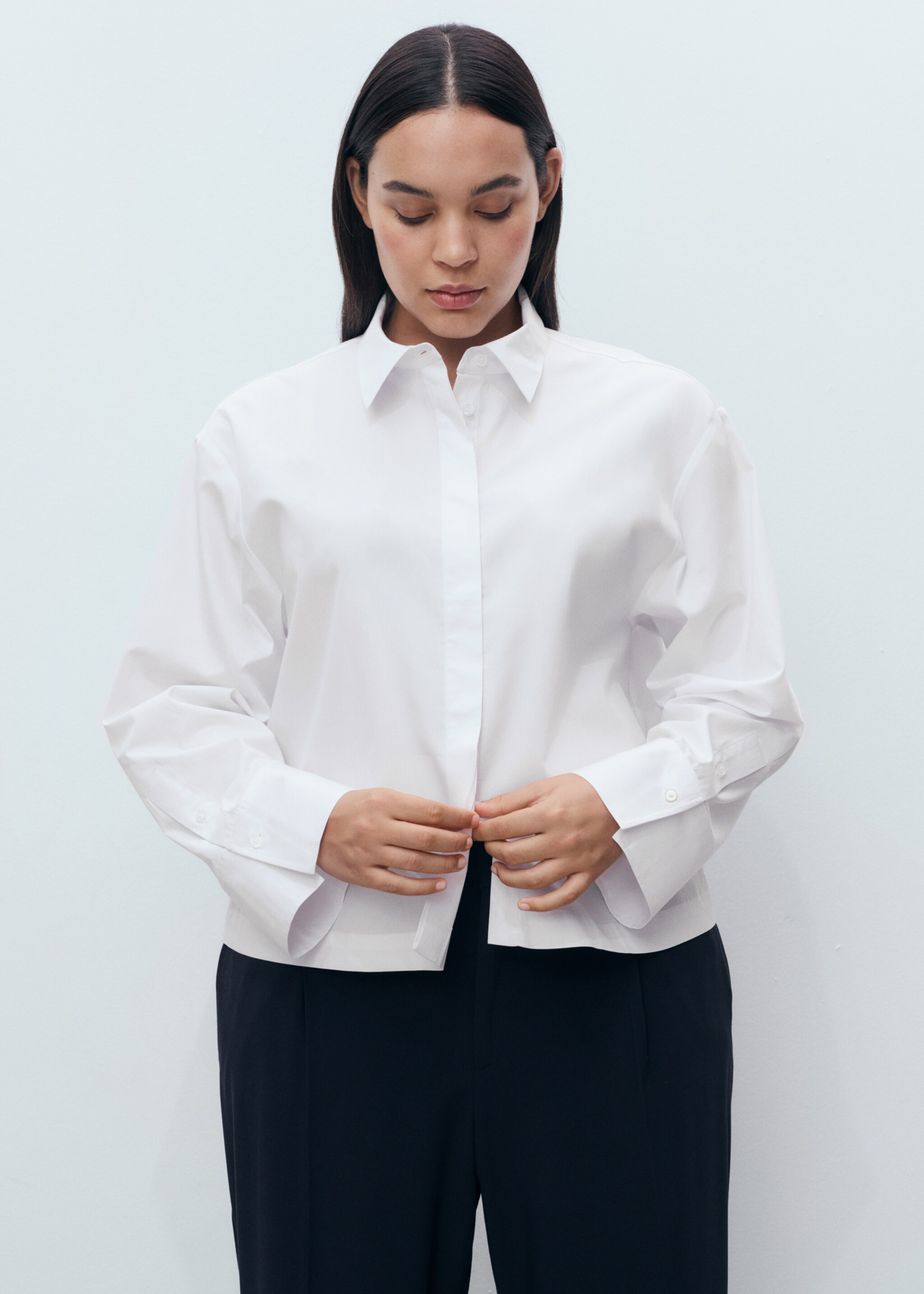 Crop poplin shirt - Details of the article 5