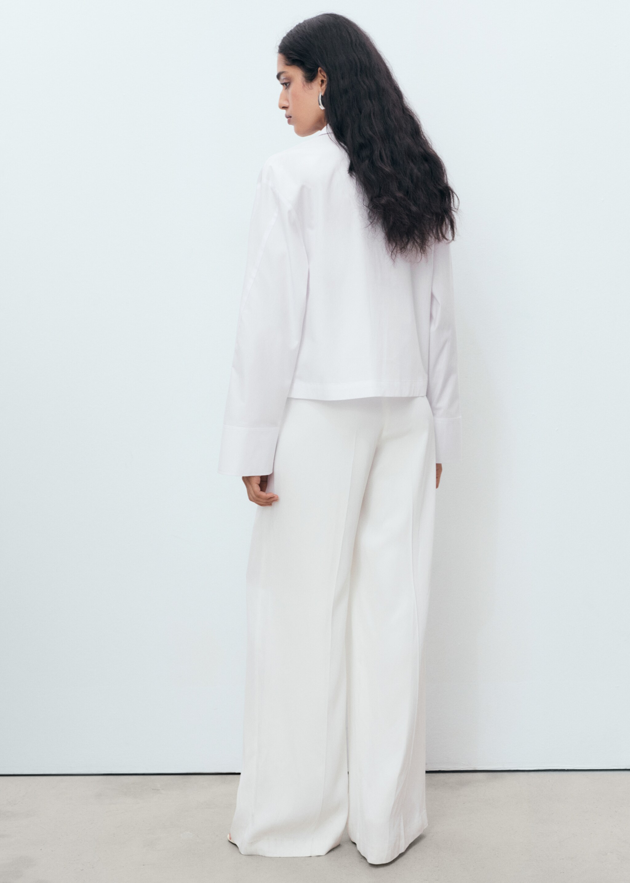 Crop poplin shirt - Reverse of the article